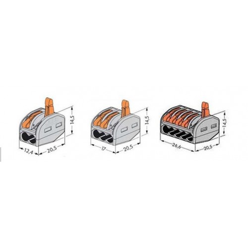 Terminal ต่อจั้มสายไฟแบบเร็ว 2 จุด Wire Connector Quick Terminal 0.75-4 Square Slitter PCT-212