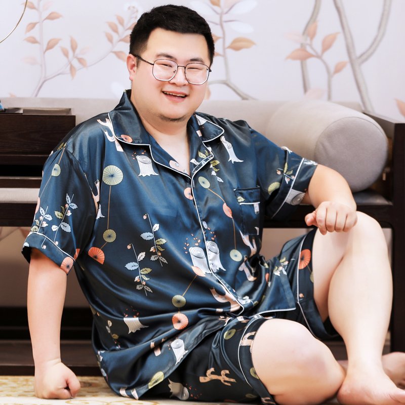 ชุดนอนผู้ชายไซส์ใหญ่ ผ้าซาติน ลายตอไม้