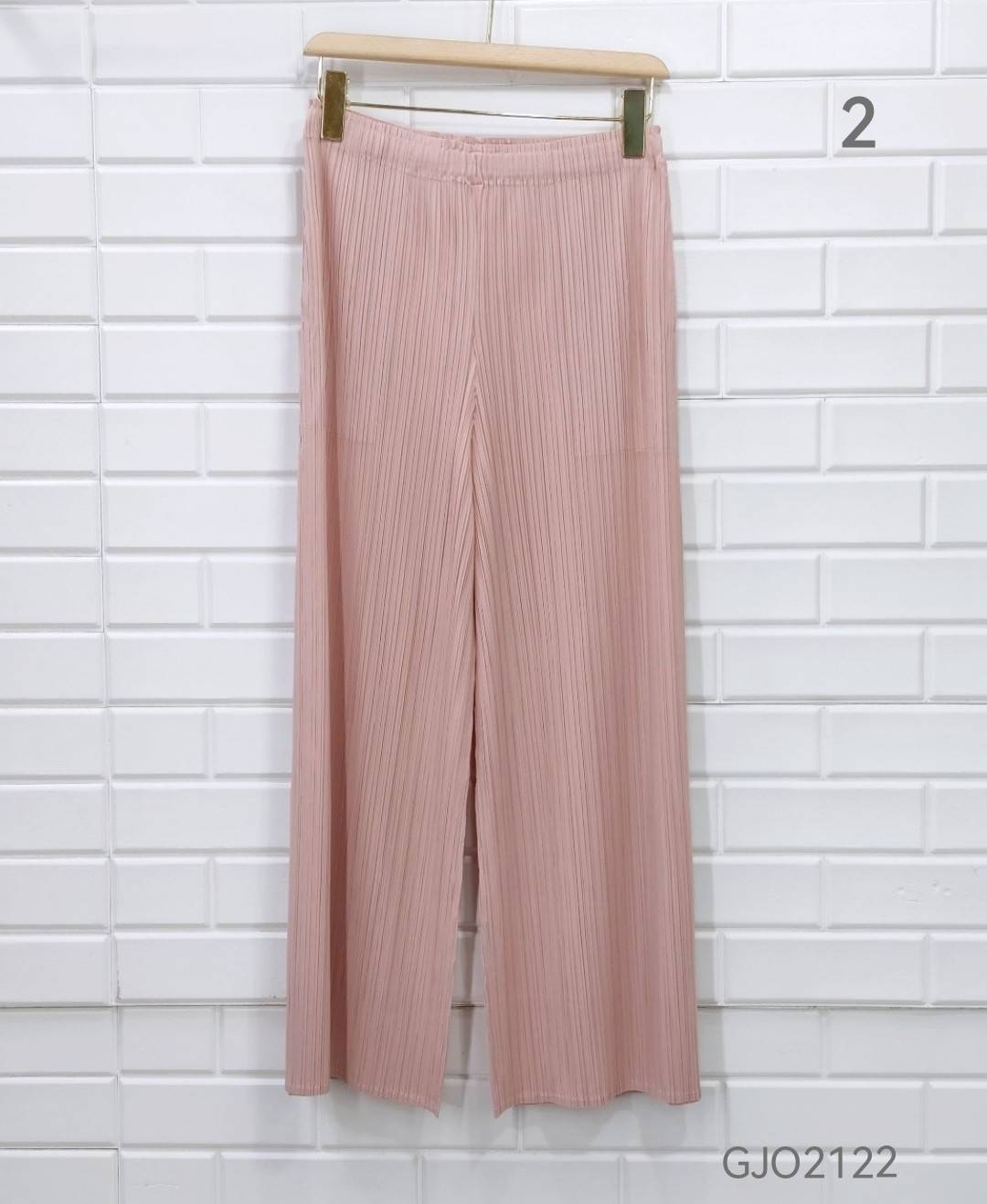 ปรับราคาลง20%!! ยาว 35.5นิ้ว!! 2MUAY รุ่น GJO2122 กางเกงผู้หญิง กางเกงพลีทคุณภาพ 6สี FREE SIZE LOOSE STRAIGHT PLEATED PANTS