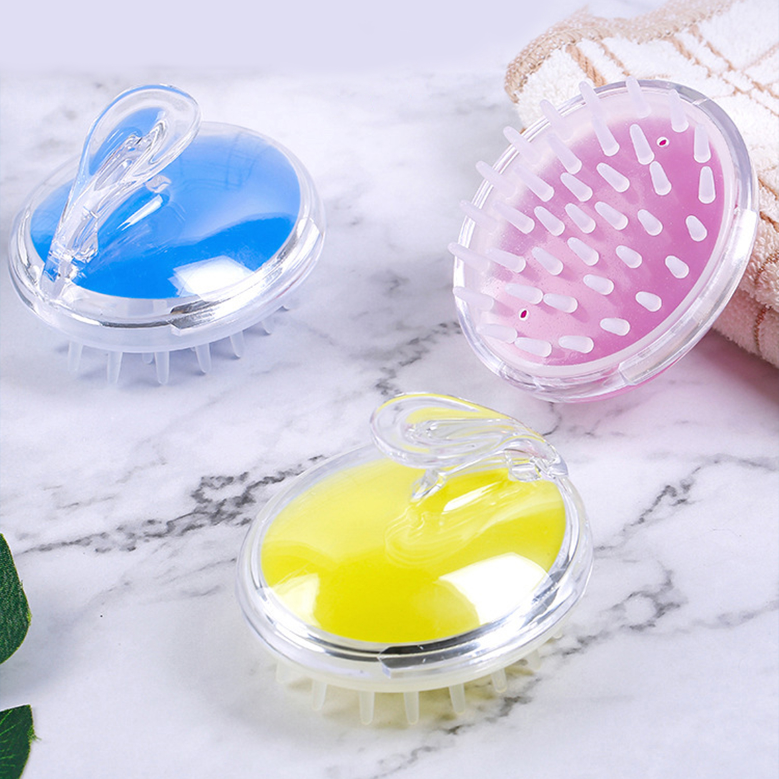 แปรงสระผม นวดศรีษะ ซิลิโคนนิ่ม ดีไซน์สวยงาม มีให้เลือกหลายสี