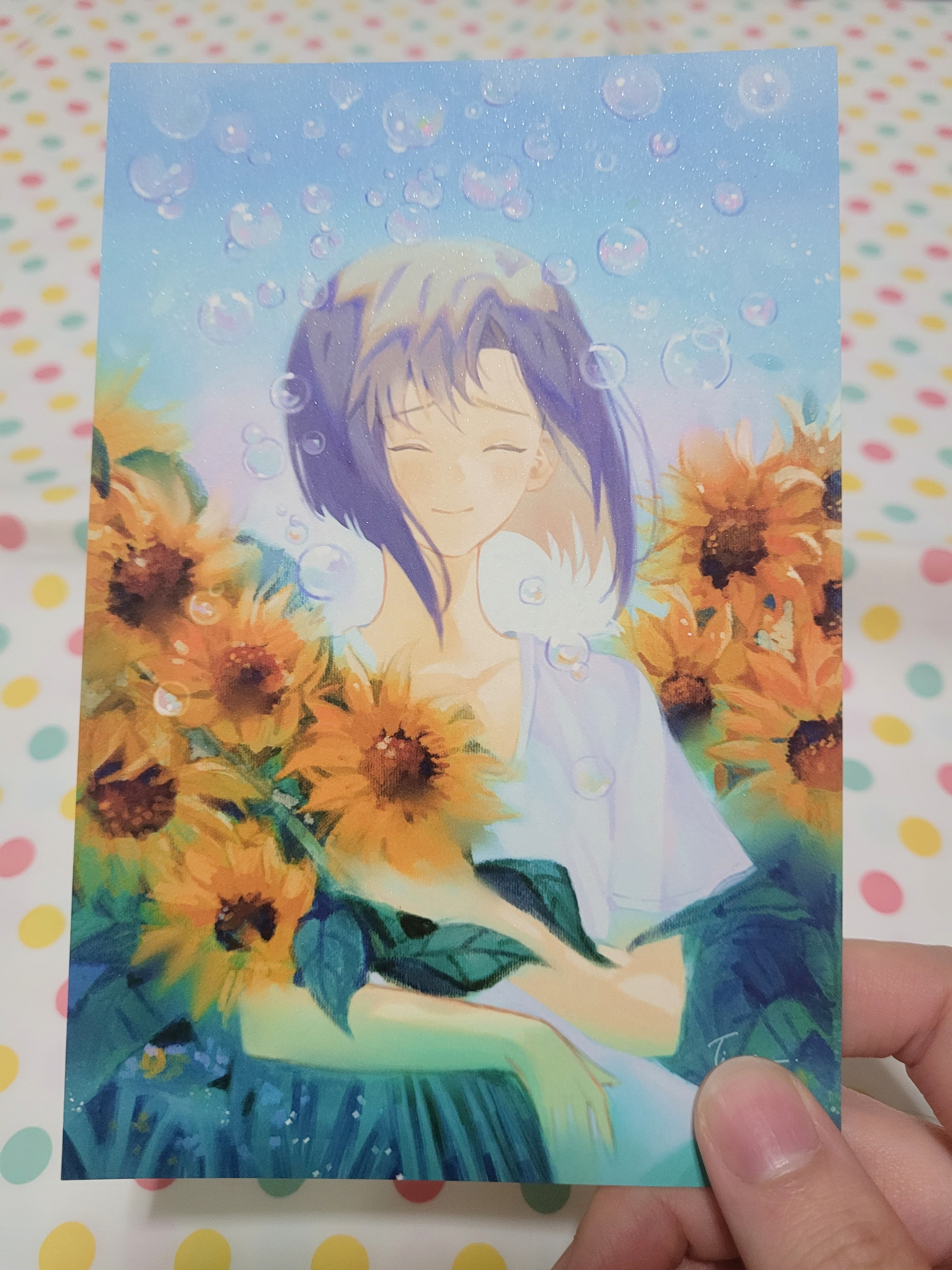 Art Print 4x6" Ken-chan sunflowers