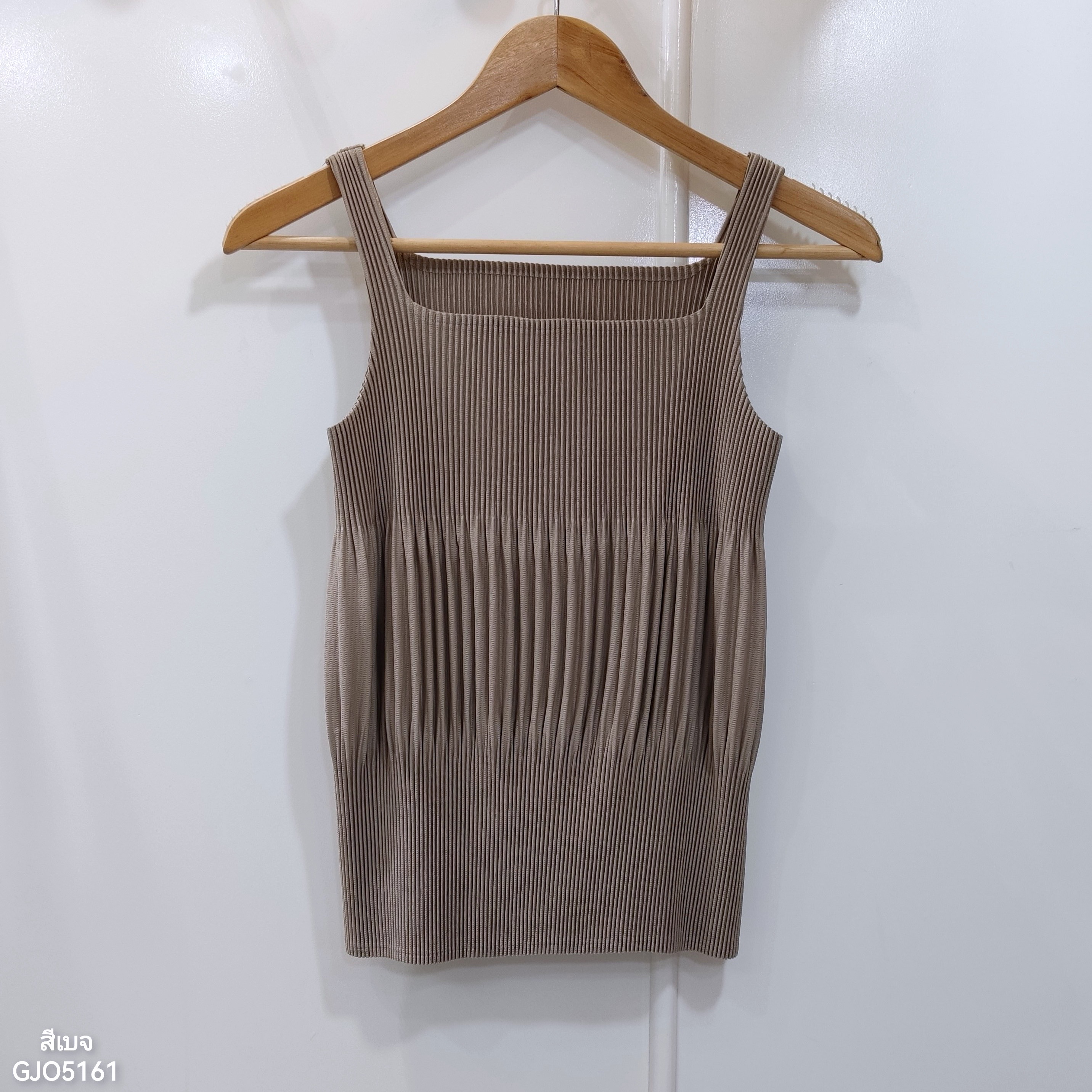 ปรับราคาลง20%!! 2MUAY GJO5161 เสื้อพลีทคุณภาพ THICK SQUARE NECK PLEATED TANK TOP 14 สี FREE SIZE