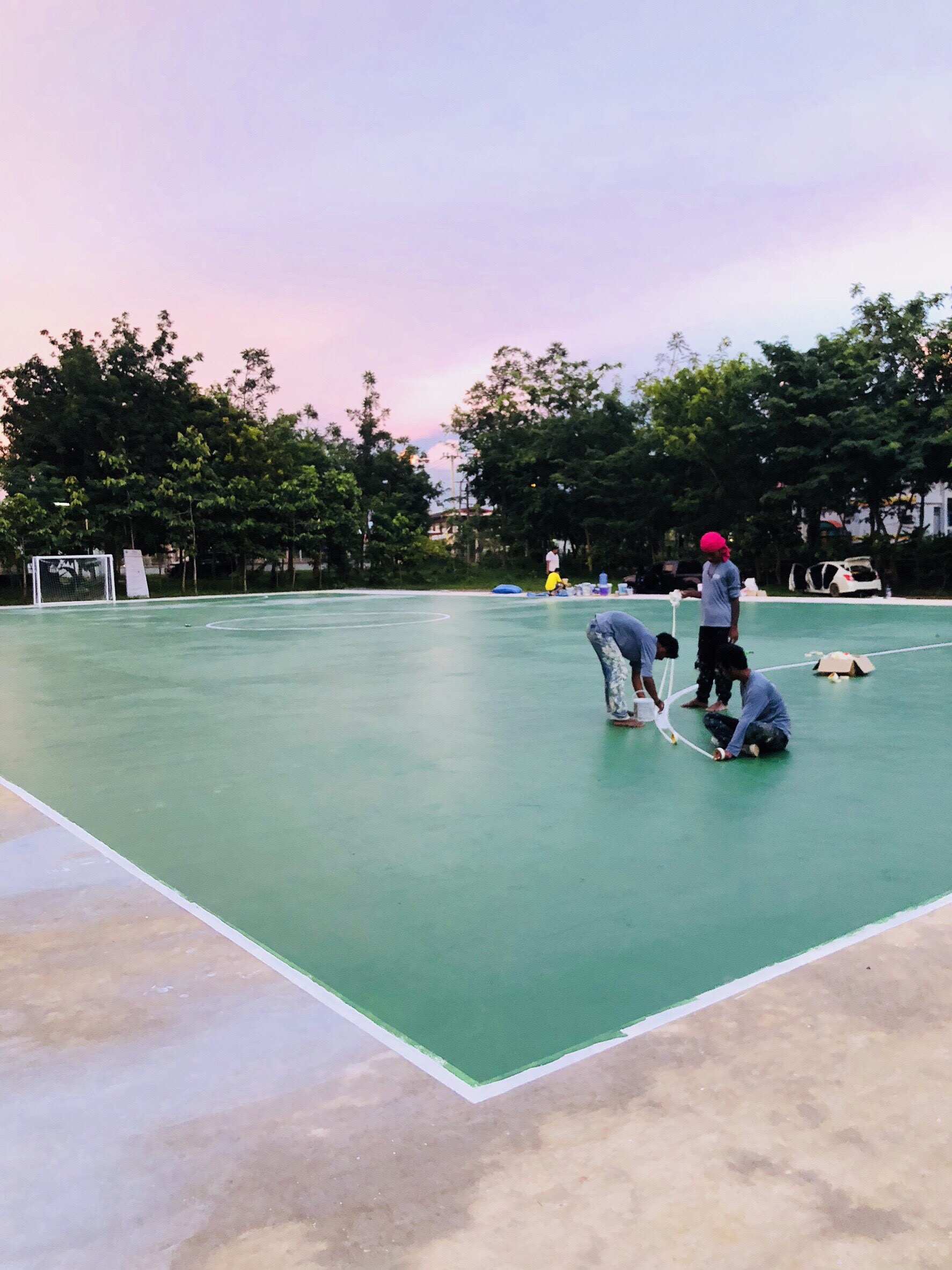 งานสร้างสนามฟุตซอล อบต.หนองบัว จ.มหาสารคาม