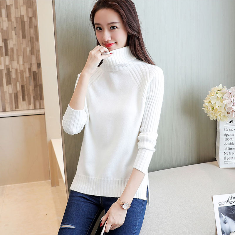 เสื้อคอเต่า เสื้อไหมพรม สเวตเตอร์เนื้อผ้าทอหนานุ่ม ใส่สบายไม่คัน (มี 5 สี)