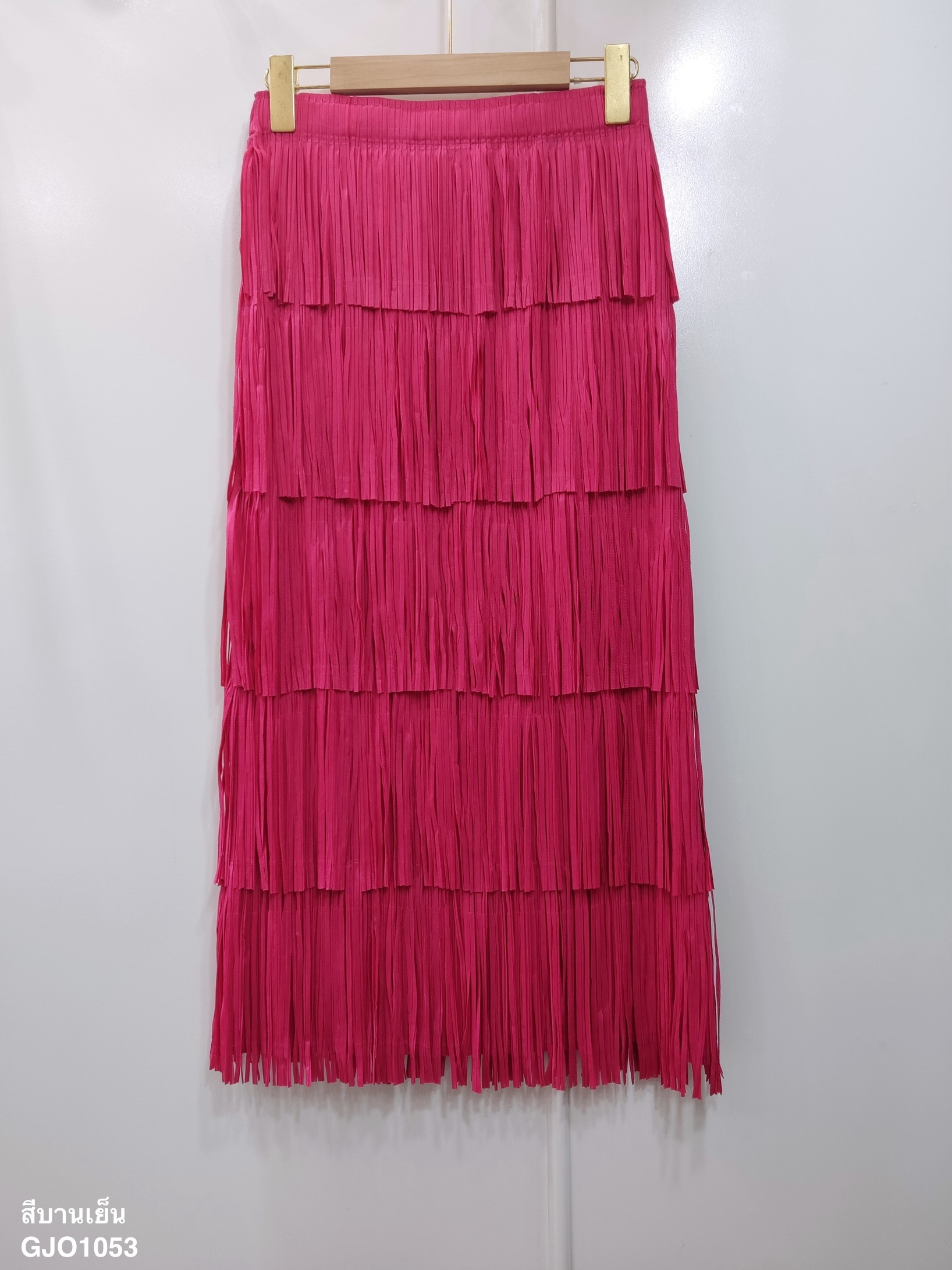 ปรับราคาลง20%!! ยาว 32นิ้ว! 2MUAY รุ่น GJO1053 กระโปรงพลีทคุณภาพ FRINGE LAYER PLEATED SKIRT 6 สี FREE SIZE