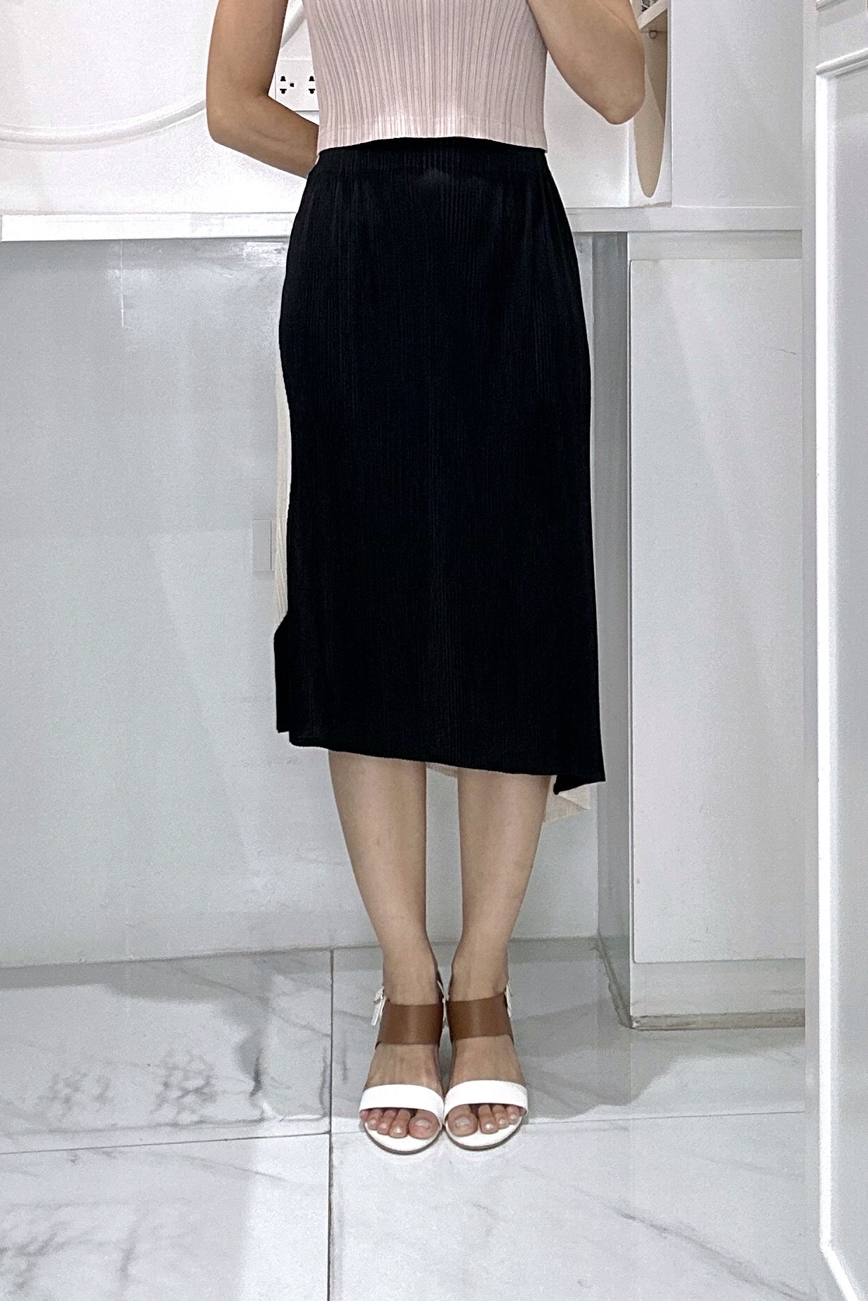 ปรับราคาลง20%!! ยาว 26นิ้ว! 2MUAY รุ่น GJO1090 กระโปรงพลีทคุณภาพ TWO TONE PLEATED SKIRT 6 สี FREE SIZE