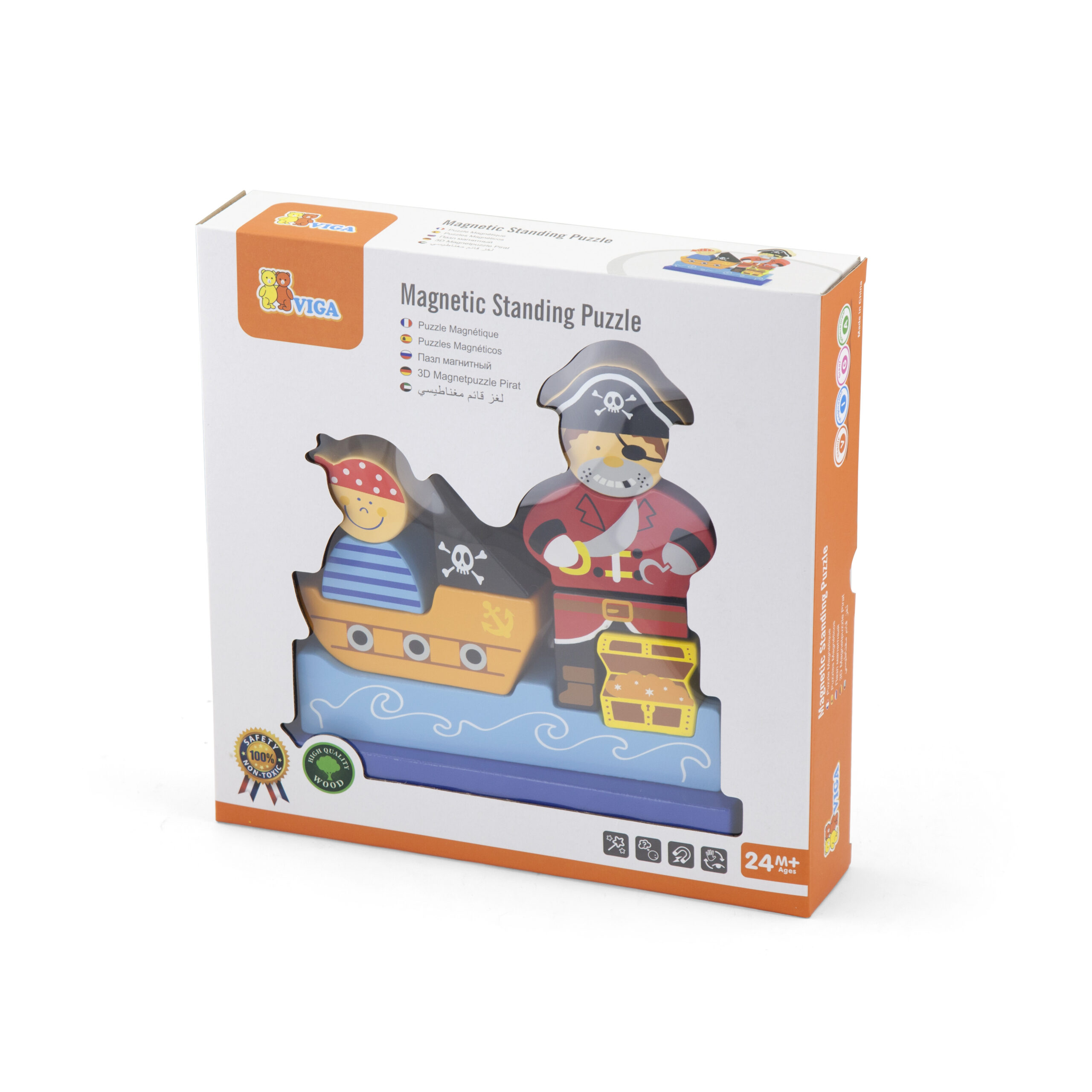 ชุดบล็อกไม้แม่เหล็กโจรสลัด , ของเล่นไม้, ของเล่นเสริมพัฒนาการ, ของเล่นเด็กอนุบาล, สื่อการสอนเด็กอนุบาล