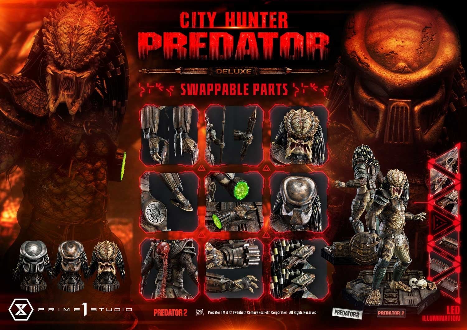 [สั่งจอง] Prime 1 Studio MMPR-02DX 1/3 : City Hunter Predator (Predator 2) Deluxe Version