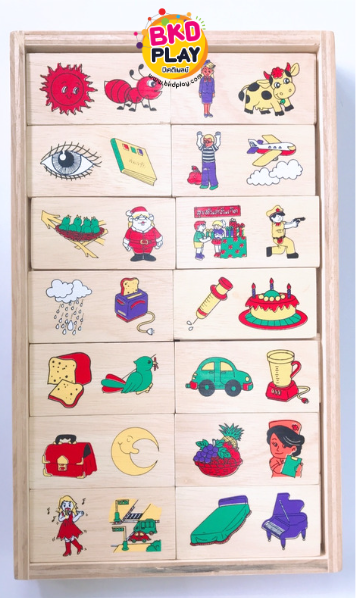โดมิโความสัมพันธ์ , ของเล่นไม้, ของเล่นเสริมพัฒนาการ, ของเล่นเด็กอนุบาล, สื่อการสอนเด็กอนุบาล