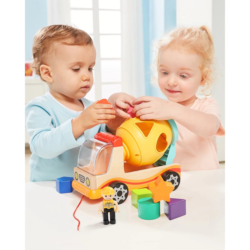 รถโม่ปูนหยอดบล็อกเรขาคณิต, หยอดบล็อก,บล็อกเรขาคณิต,เรขาคณิต,บล็อก,ของเล่นเสริมทักษะการเรียนรู้, ของเล่นเสริมพัฒนาการเด็กอนุบาล, สื่อการสอนปฐมวัย, พร้อมส่ง