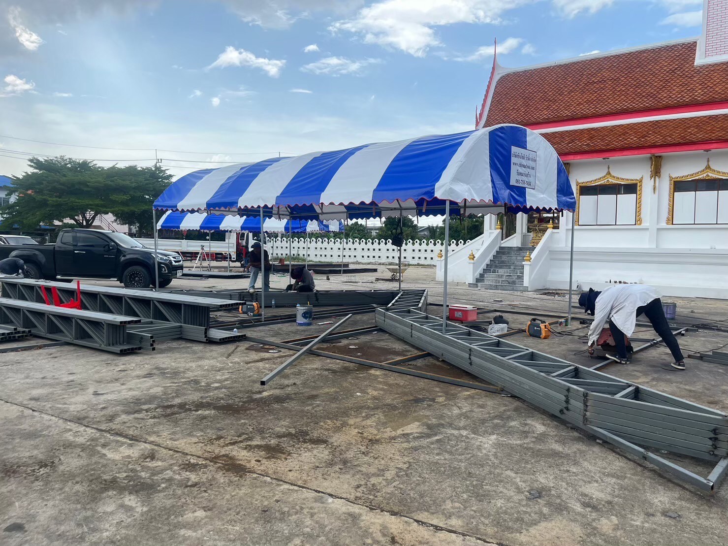 งานสร้างหลังคาคลุมเมรุ วัดบางแพรก