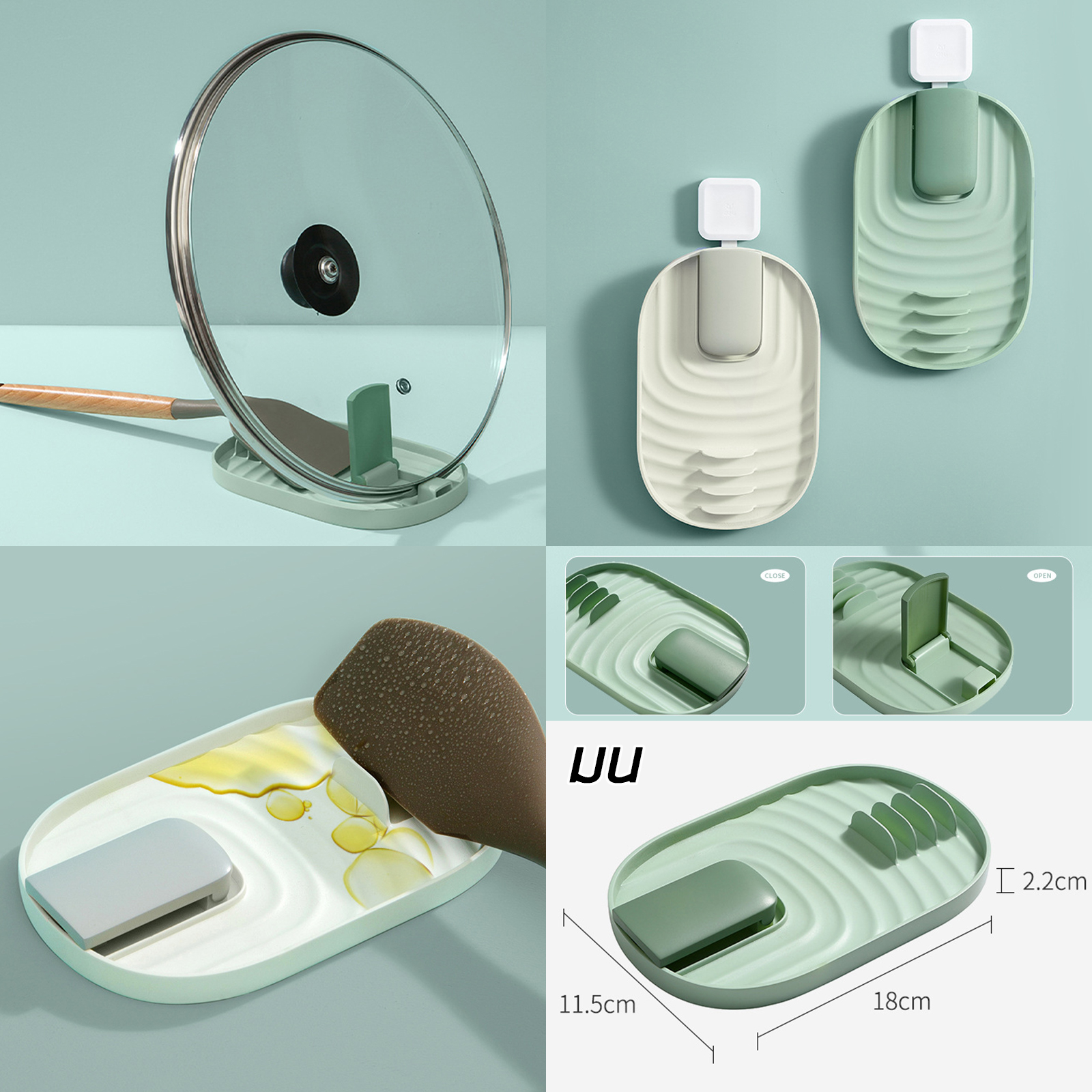 ที่วางทัพพี+ฝาหม้อ มี3รุ่น วางตะหลิว ทัพพี ป้องกันคราบเปื้อนโต๊ะ ใช้งานสะดวก ทำความสะอาดง่าย ดีไซน์น่ารัก