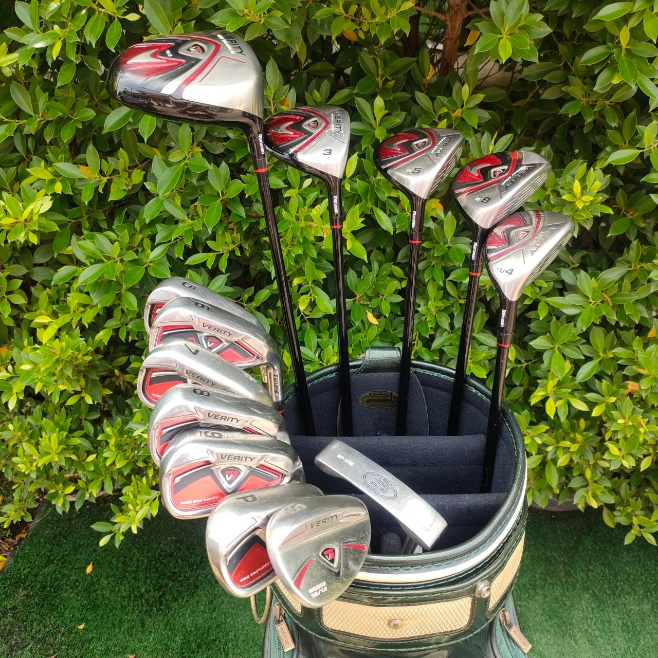 FULLSET MARUMAN VERITY RED V// ระดับพรีเมี่ยมญี่ปุ่นครบชุด ก้าน VERITY RED V// FLEX R PUTTER MP-7206 CNC MILLED มาพร้อมถุงกอล์ฟหนังเเก้ว NEWBREED ไม้ครบเซ็ตขั้นสุดยอดที่ห้ามพลาดเด็ดขาด ไม้กอล์ฟมือสอง ของแท้ BY NakaraLuxurious