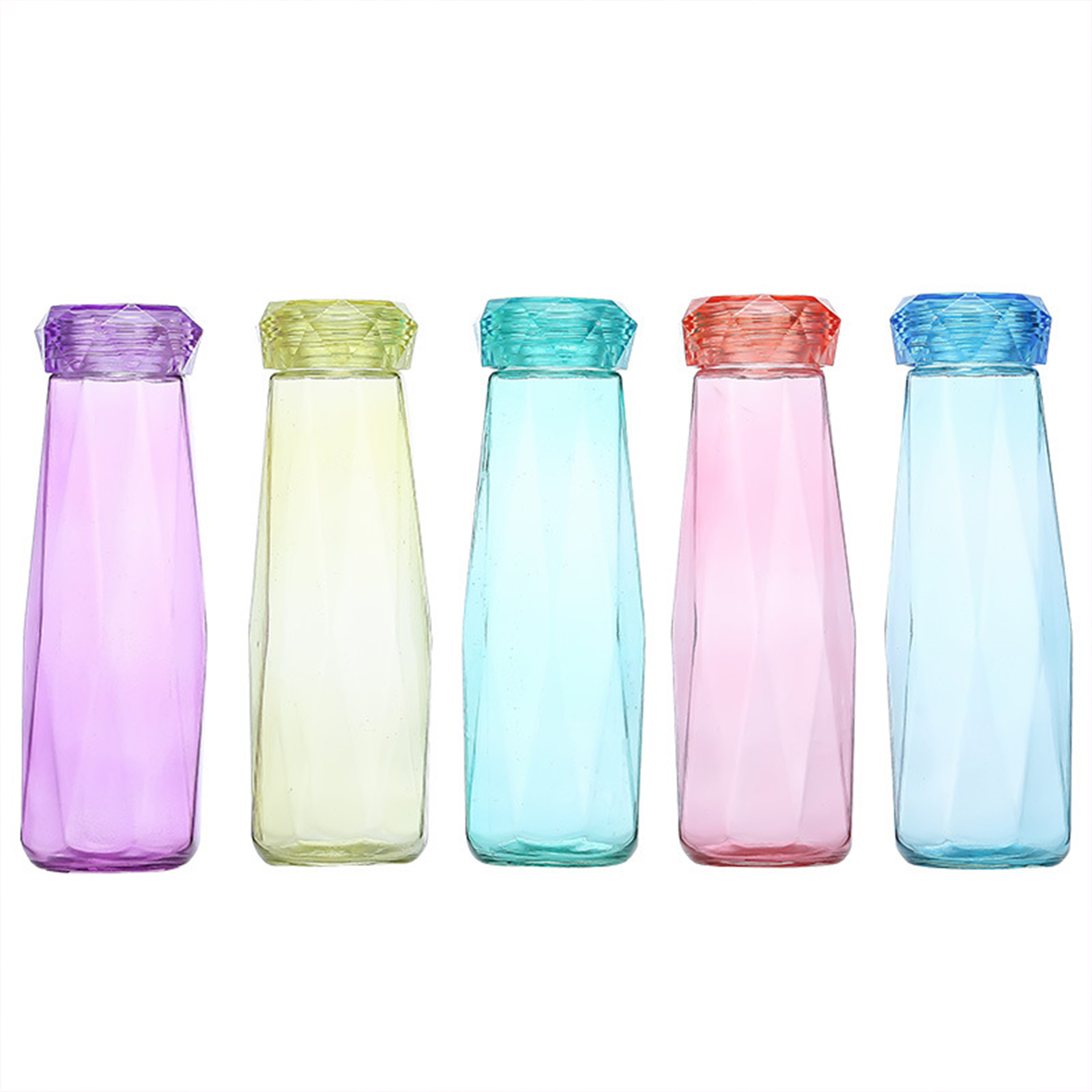 กระบอกน้ำแก้ว รูปเพชร ขนาด500ml ทนความร้อน หนา ไม่แตกง่าย มีให้เลือก 5สี ดีไซน์สวยงาม