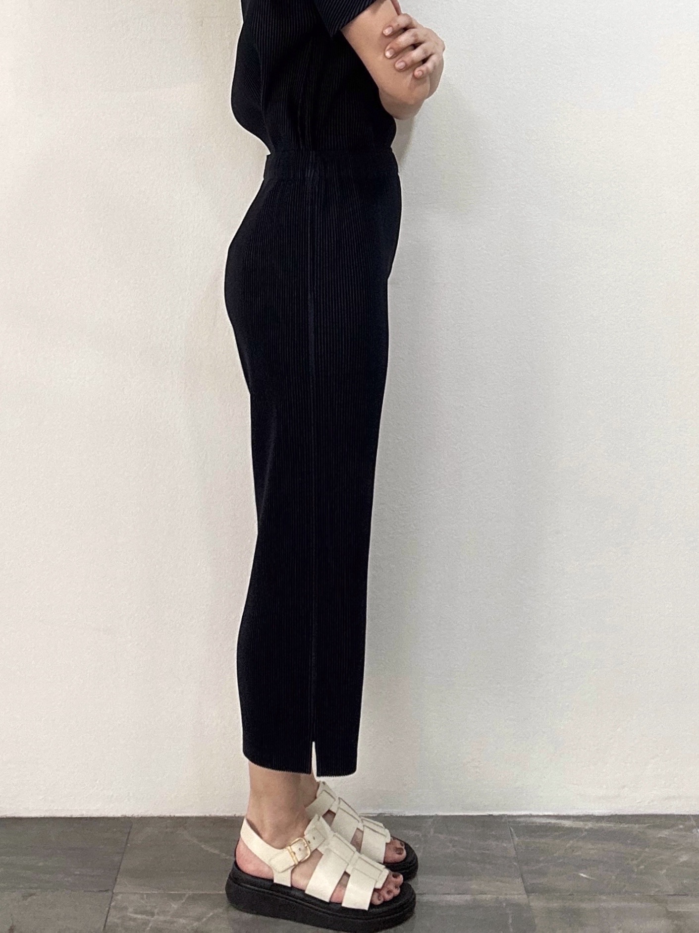ยาว 33.5นิ้ว 2MUAY รุ่น GJO11209 กางเกงพลีทผ้าหนา THICK STRAIGHT LEG PLEATED PANTS 10 สี FREE SIZE