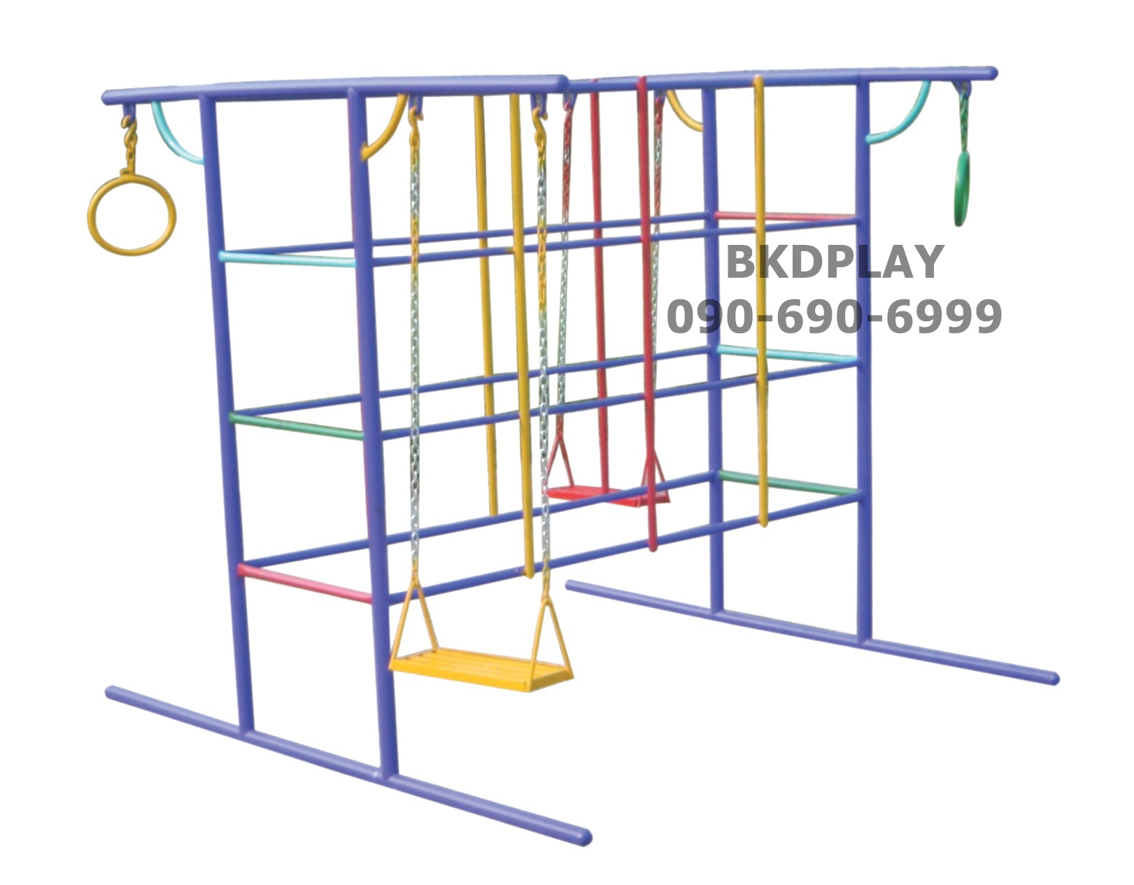 ชุดรวมM เครื่องเล่นสนามกลางแจ้ง เครื่องเล่นสนามแบบเหล็ก ประกอบด้วยชิงช้าปีนป่ายบาร์โหน OutdoorPlayground,ผลิตเครื่องเล่นสนาม,สนามเด็กเล่น,เครื่องเล่นงบสพฐ.ประชารัฐ ราคาโรงงาน ขนาด 150x195x188 ซม.