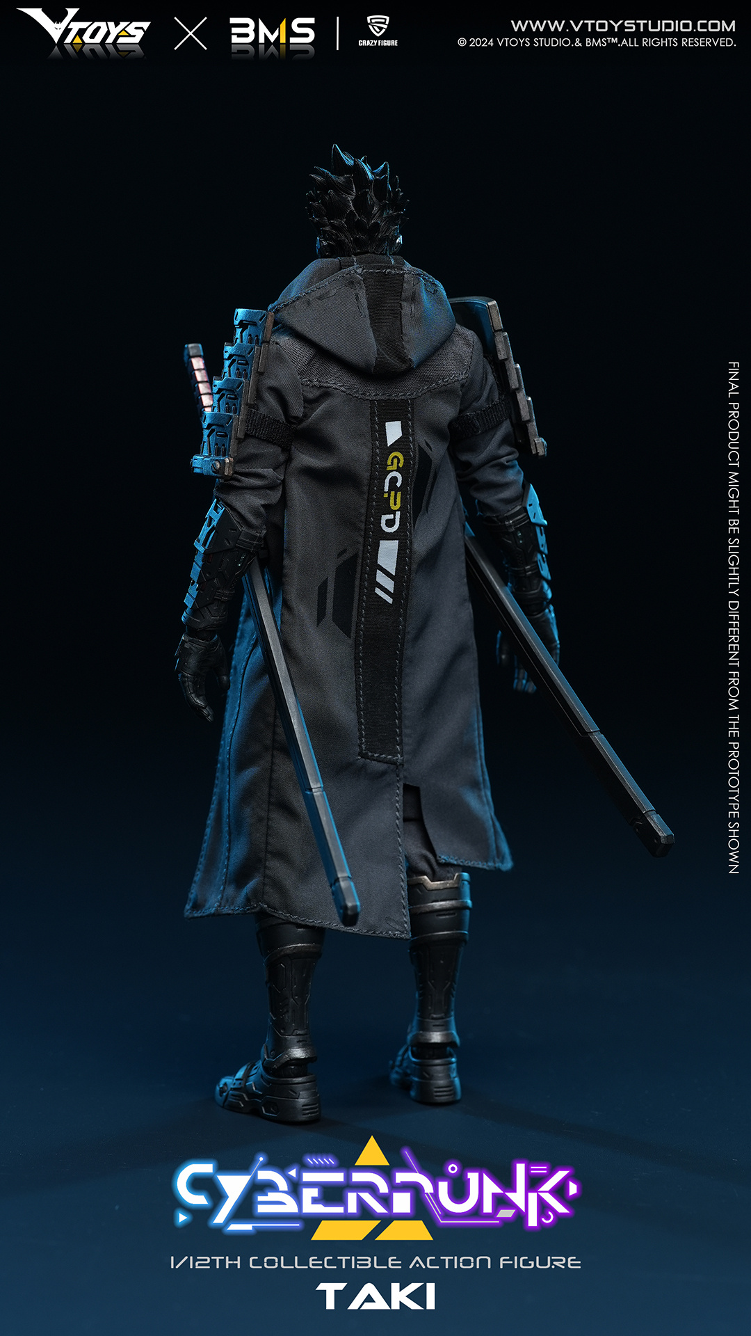 สั่งจอง] VToys x BMS x CrazyFigure 1/12 : cyberpunk samurai - taki