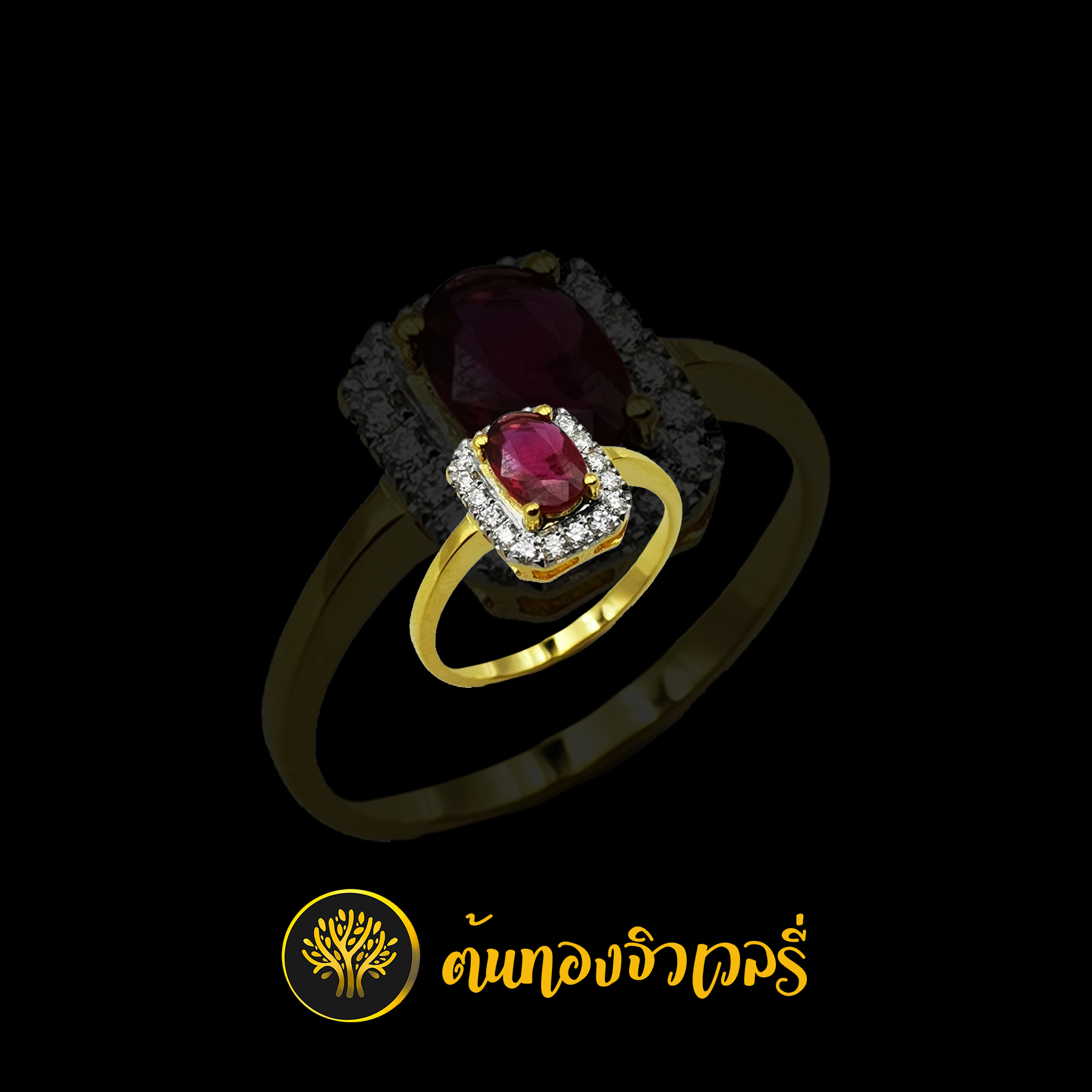 แหวนพลอยทับทิม เพชรล้อม แหวนวงเล็กๆ แต่พลอยเม็ดใหญ่ๆ เด่นๆเลยครับ