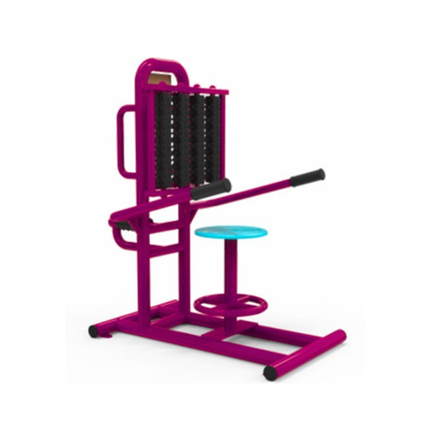 เครื่องออกกำลังกายกลางแจ้งผู้ใหญ่,บริหารเอว-แผ่นหลัง-ขา (แบบนั่งบิดเอวนวดหลังและขา) ,ลานกีฬาอเนกประสงค์ ,สวนสาธารณะ ,เทศบาล ,หมู่บ้าน ,ผลิตในไทย ,สั่งทำตามสีที่ต้องการได้ ขนาด 60x100x100 ซม.