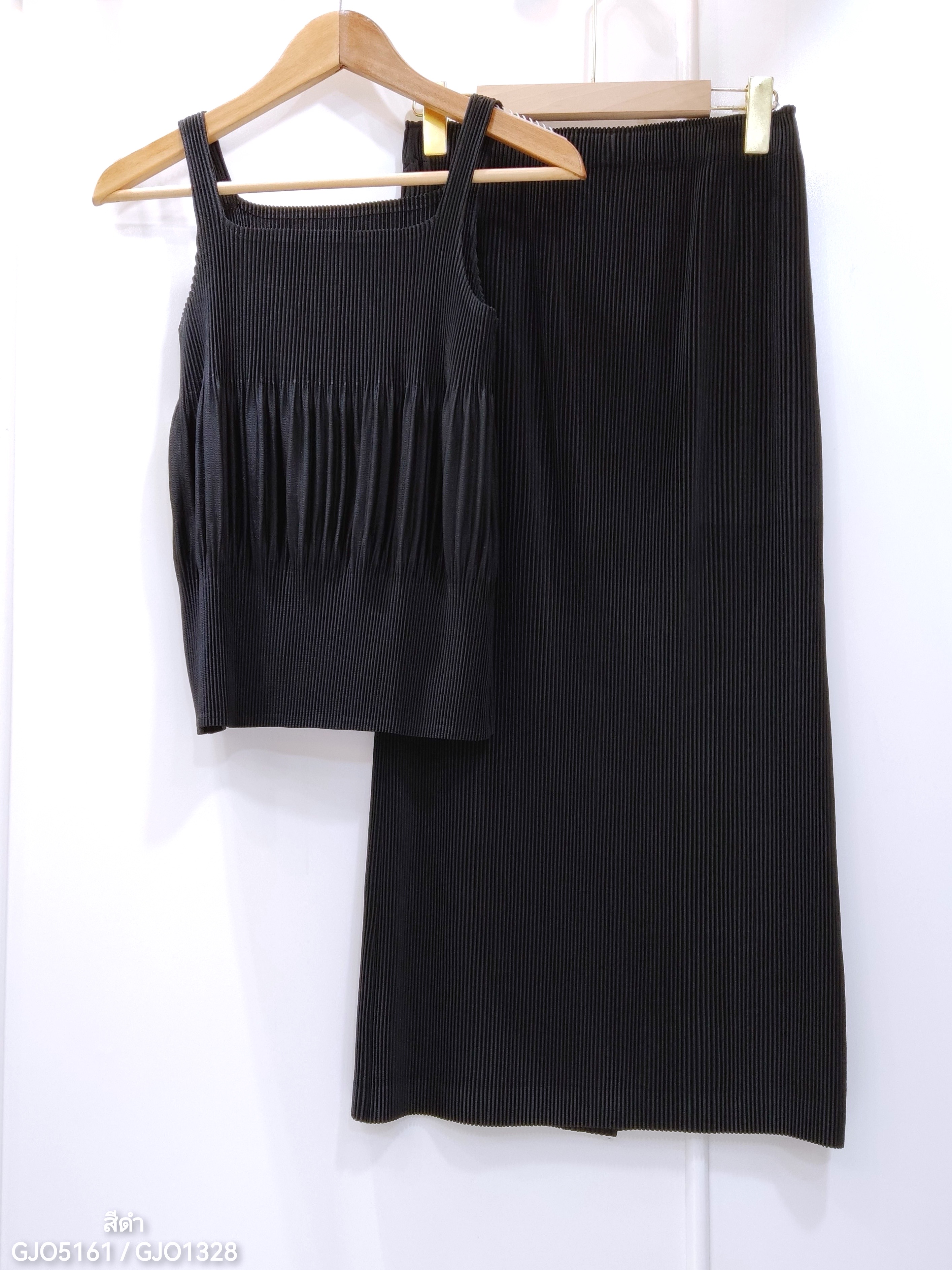 เซ็ต 2ชิ้น! 2MUAY รุ่น GJO5161 / GJO1328 เซ็ตพลีท THICK SQUARE NECK TANK TOP WITH SKIRT PLEATED SET 12 สี FREE SIZE