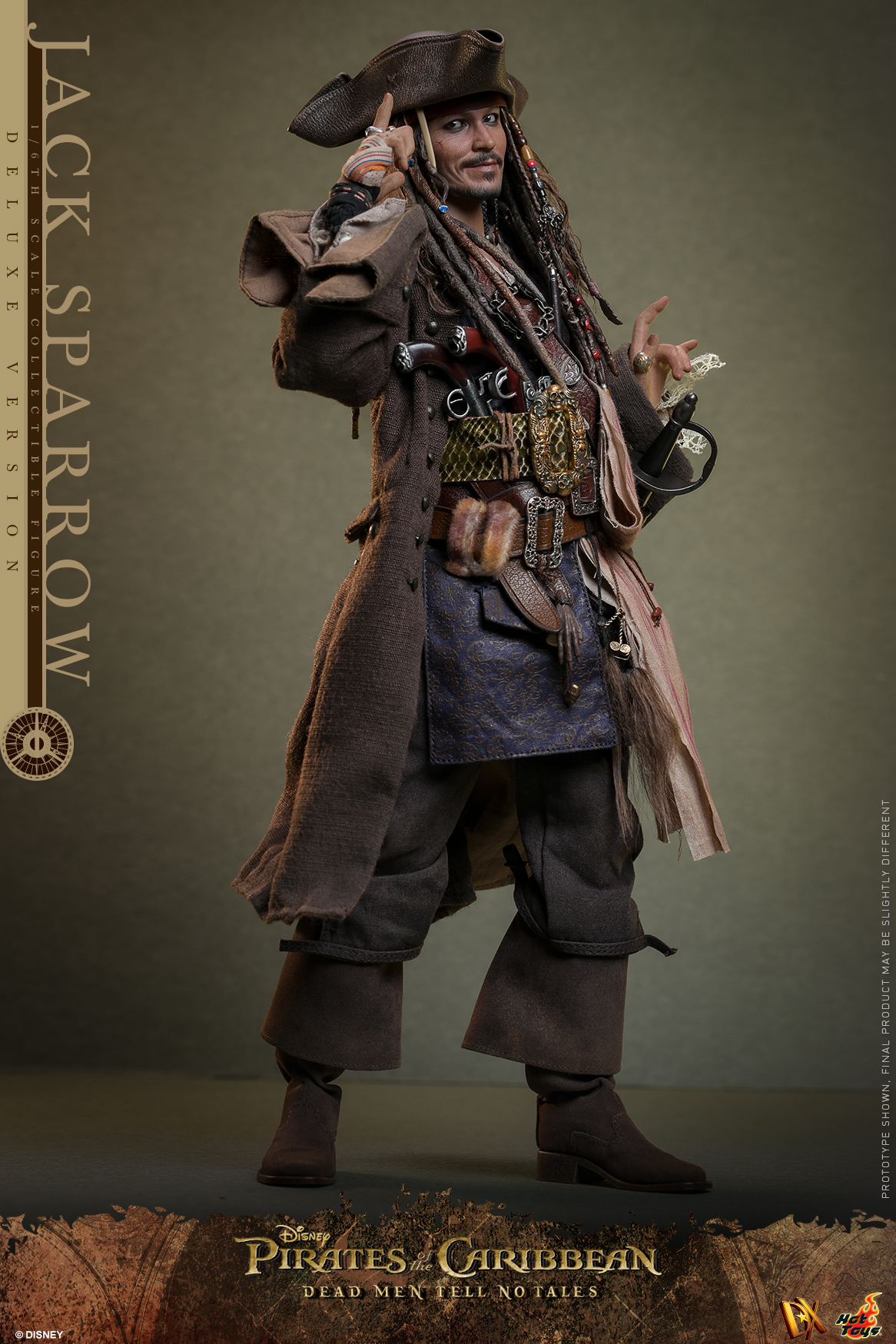 [พร้อมส่ง]Hot Toys 1/6 : Pirates of the Caribbean : Dead Men Tell No Tales - Jack Sparrow - DX38 : (Deluxe Version)(กล่องทะลุ)