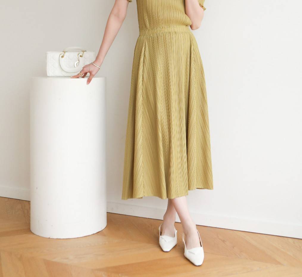 ยาว 31นิ้ว! 2MUAY รุ่น GJO8130 กระโปรงอัดพลีทงานคุณภาพ FLARED PLEATED SKIRT 20สี FREE SIZE