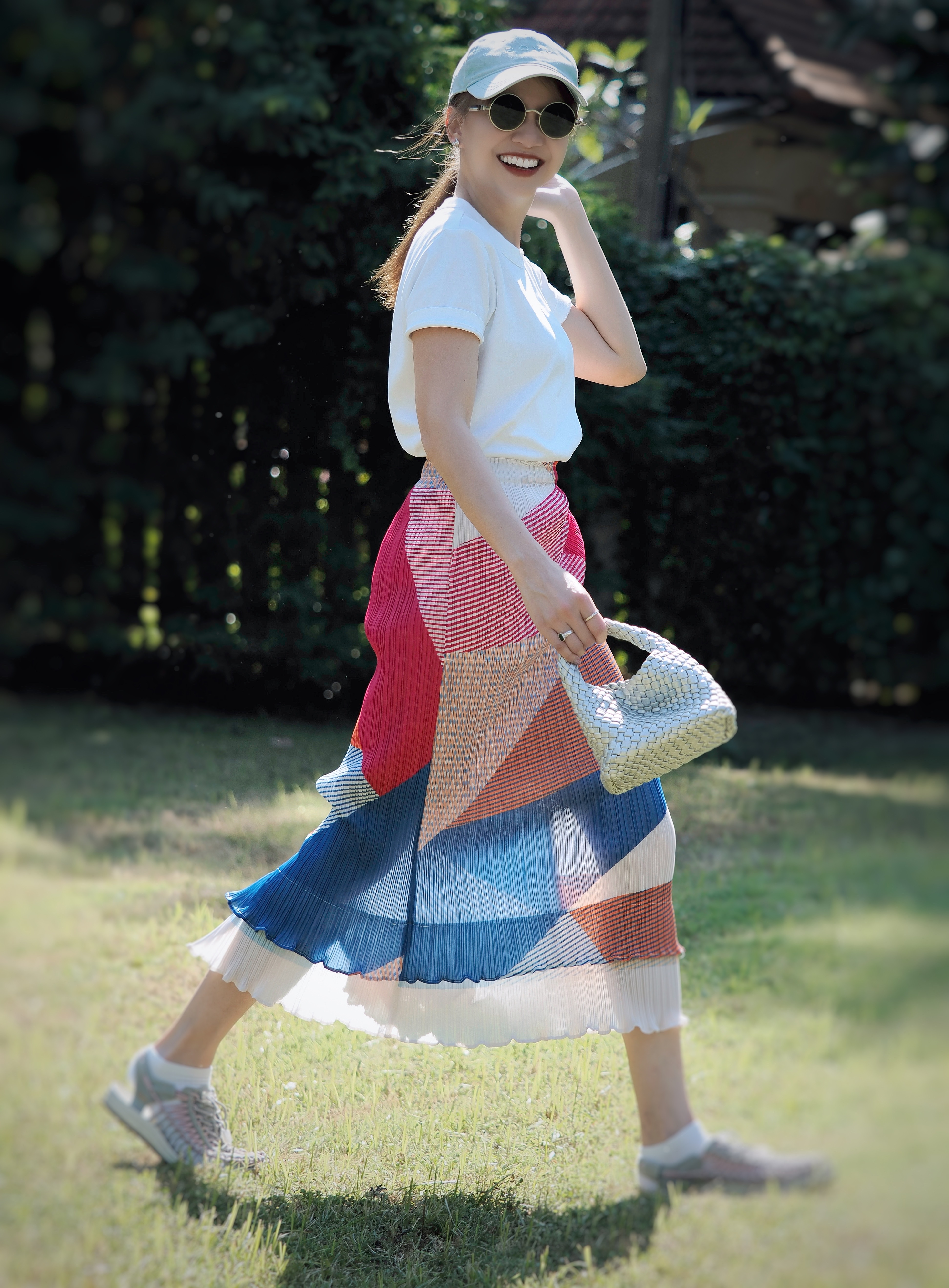 ปรับราคาลง20%!! ยาว 31นิ้ว! 2MUAY รุ่น GJO3943-9 กระโปรงพลีทคุณภาพ PRINTED LAYER RAFFLE PLEATED SKIRT 4 สี FREE SIZE