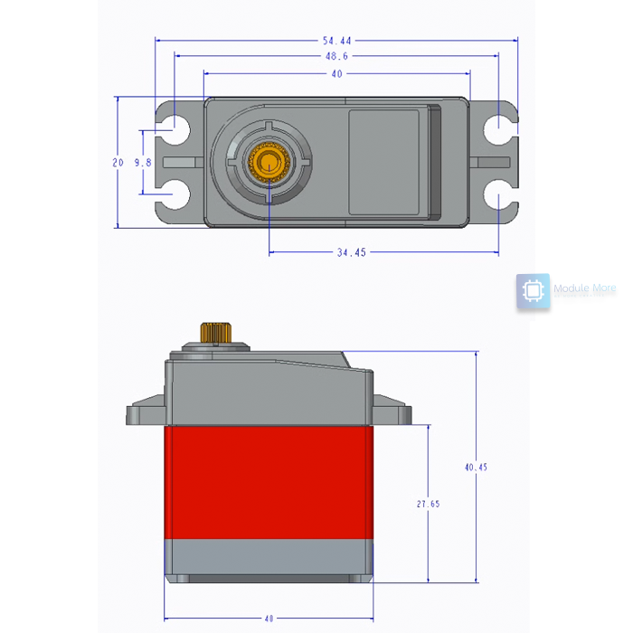 เซอร์โวเฟืองเหล็ก แรงบิดสูง 20kg.cm 4.8-6.6v 20KG digital servo 15W steering gear TD8120MG
