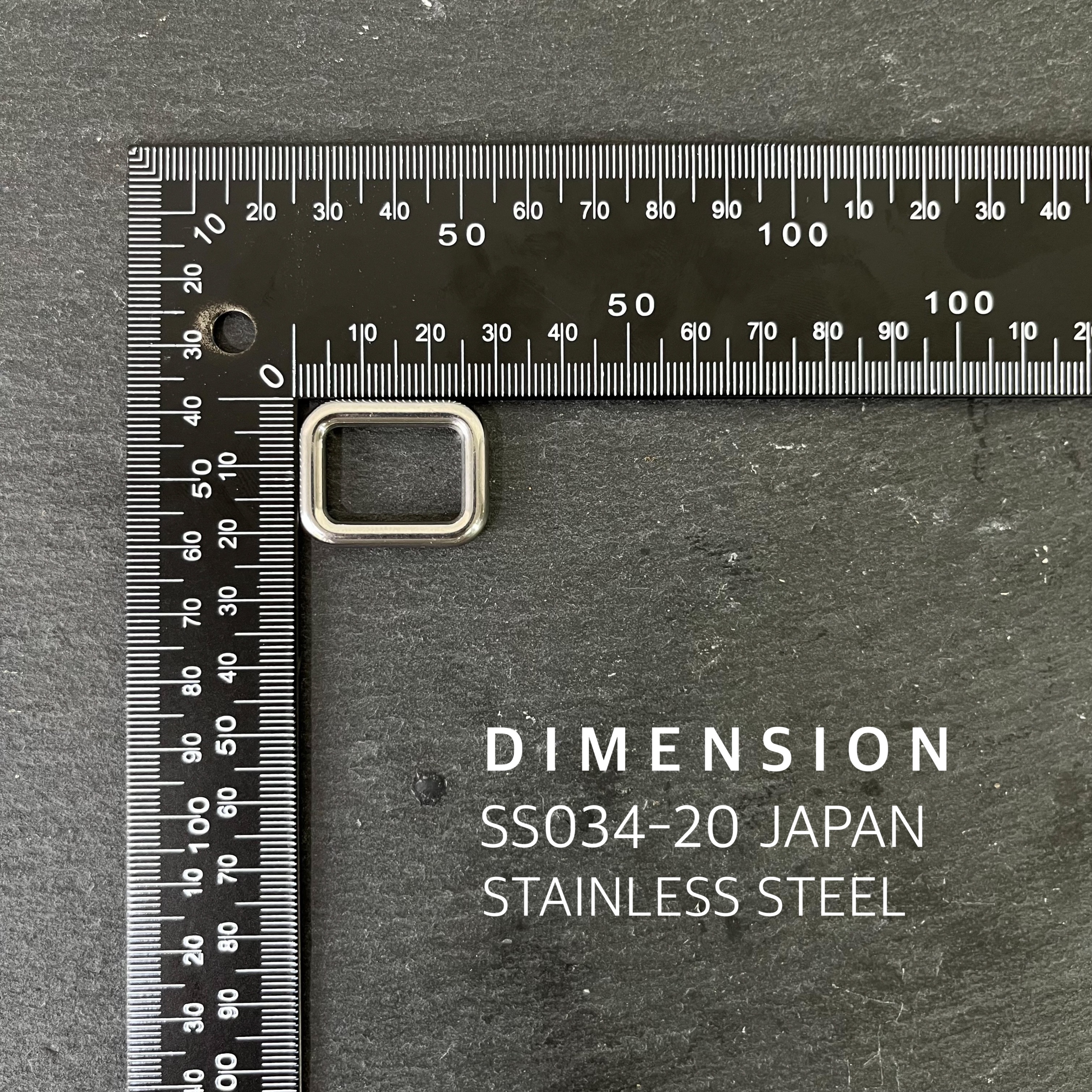 SS034 JAPAN ห่วงสี่เหลี่ยมเนื้อ สเตนเลส ไม่มีรอยต่อ อะไหล่ทองเหลืองแท้ อุปกรณ์งานหนัง **ราคาต่อชิ้น**