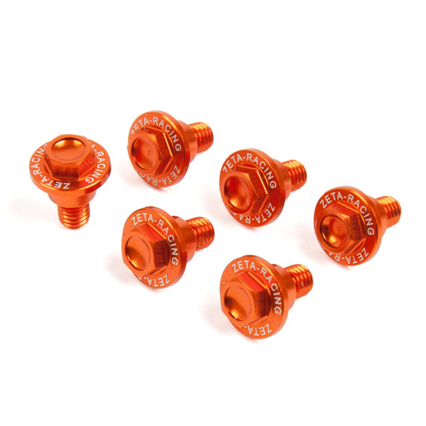 น็อตการ์ดโช้คหน้า Zeta Fork Guard Bolt Kit KTM 50-530 SX/SX-F/XC/XC-F/EXC/EXC-F/XC-W/XCF-W 00-23