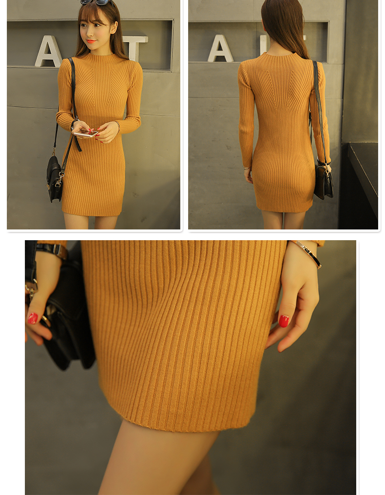 ชุดเดรสแฟชั่น ผ้าคอตตอนผสม เนื้อหนานิ่ม ยืดหยุ่น เข้ารูป แขนยาว ทอลายหน้าอกตามภาพ