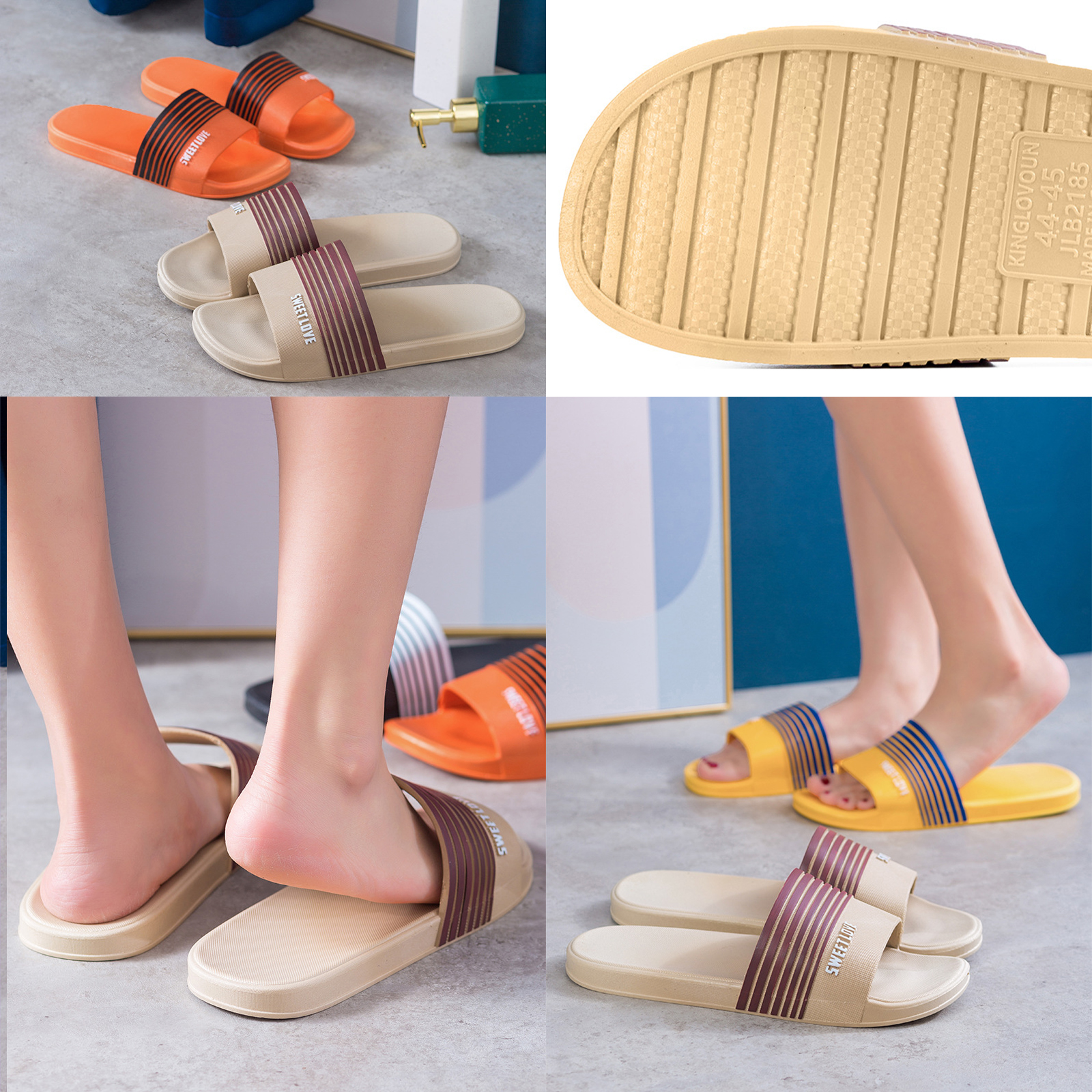 รองเท้าแตะ รุ่น P582-SWEET LOVE / P817-ถี่เรียบ ใส่ไปข้างนอก ใส่ในบ้าน ใส่ในห้องน้ำ น้ำหนักเบา นุ่ม สบายเท้า พื้นยางกันลื่น