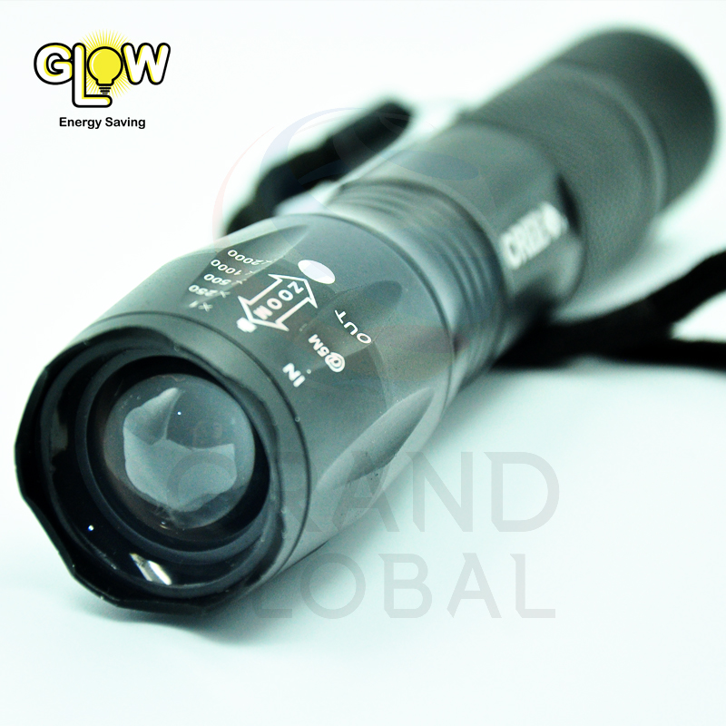 GLOW ไฟฉาย ความสว่างสูง ปรับความเข้มแสงได้ ซูมแสงได้ ใส่ถ่าน รุ่น Q5