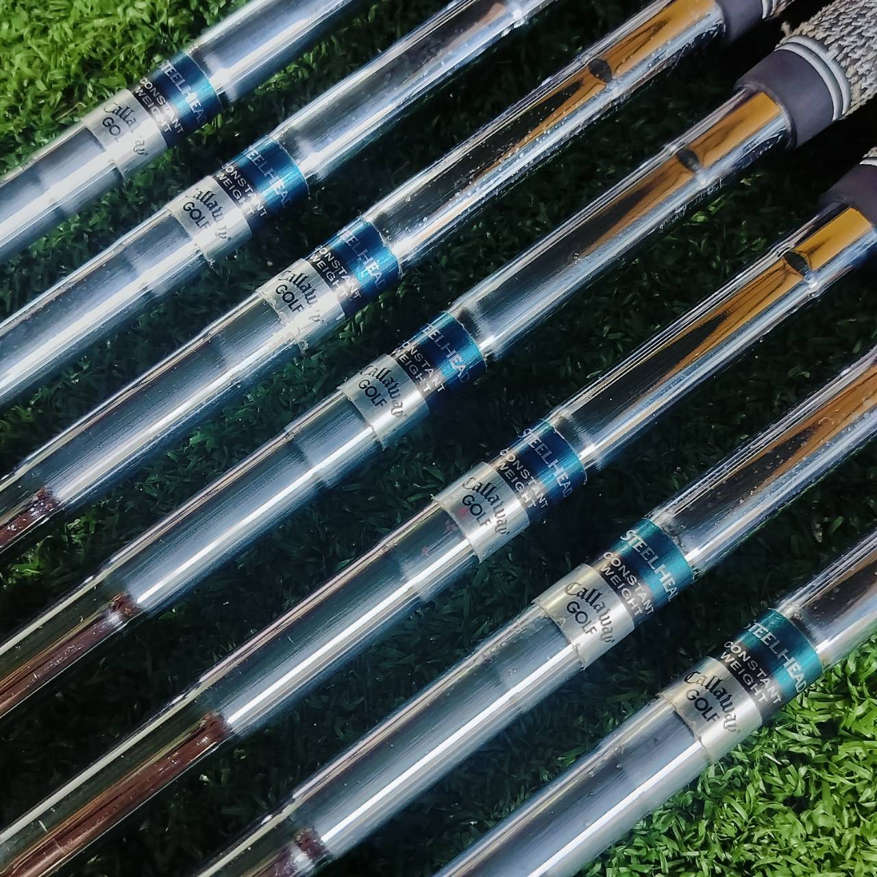 ชุดเหล็ก CALLAWAY STEELHEAD X-14 มีเหล็ก 5-9 เเละ PW SW สุดยอดก้านเจาะทะลุผ่าแฉก ก้าน STEELHEAD UNIFLEX เดิม สติ๊กเกอร์เดิมหมด ไม้กอล์ฟพรีเมี่ยมมือสอง ของแท้ By NakaraLuxurious