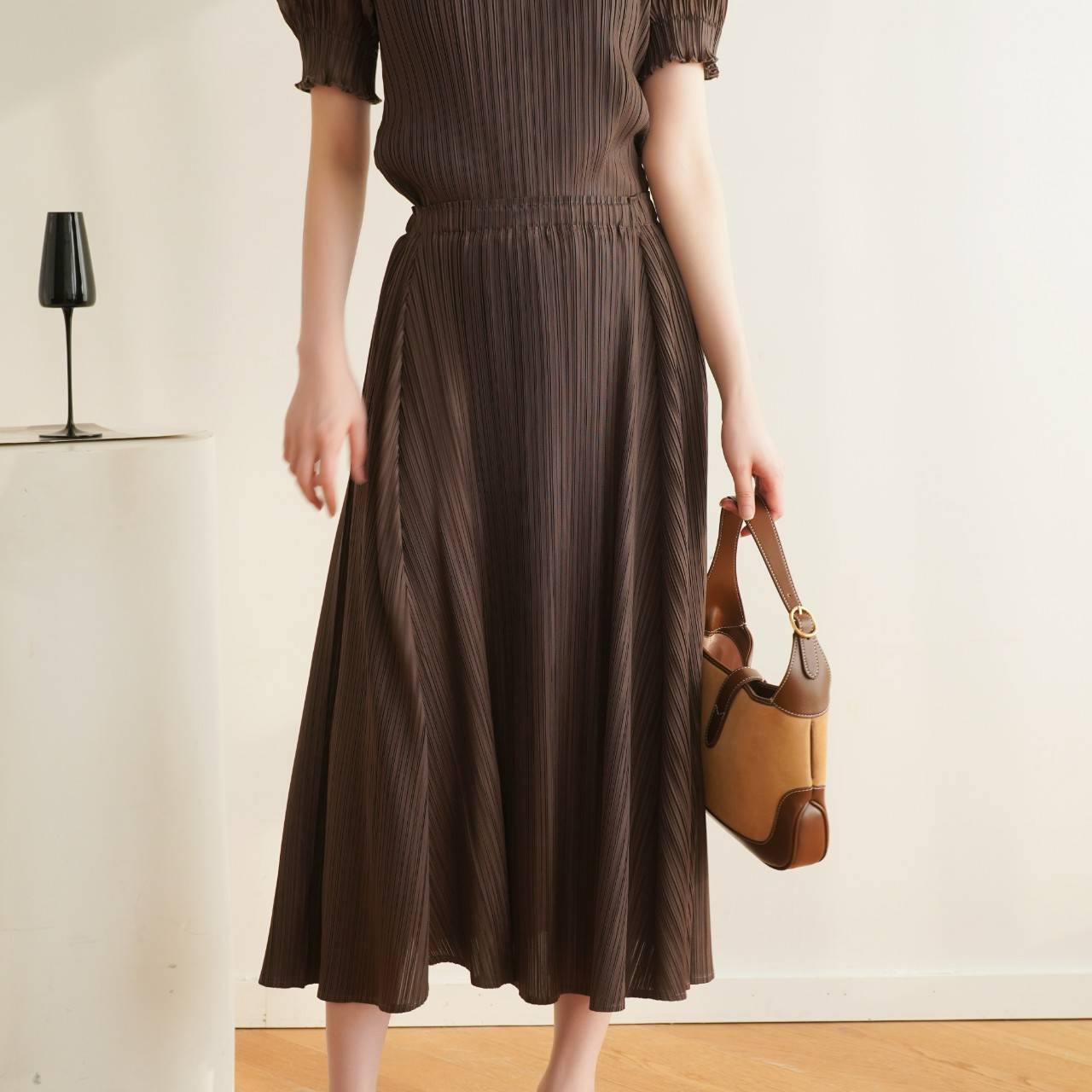 ยาว 31นิ้ว! 2MUAY รุ่น GJO8130 กระโปรงอัดพลีทงานคุณภาพ FLARED PLEATED SKIRT 20สี FREE SIZE