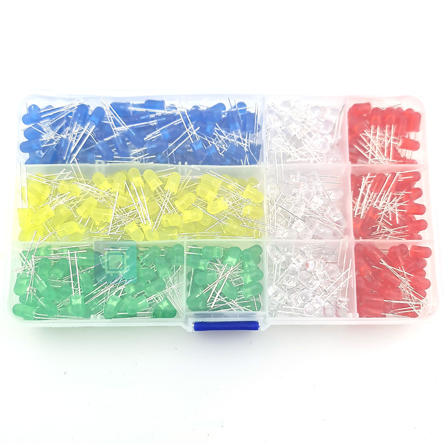 แพ็ค LED 5mm กลม 5 สี สีละ 100 ชิ้น