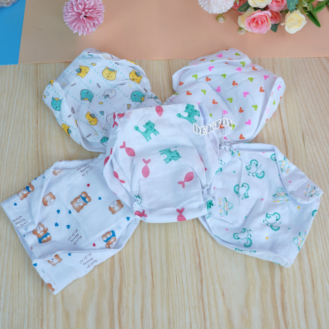 Gold Baby กางเกงผ้าอ้อมสาลูเป้าหนาขาจั๊มซักได้แพ็ค 12 ผืน