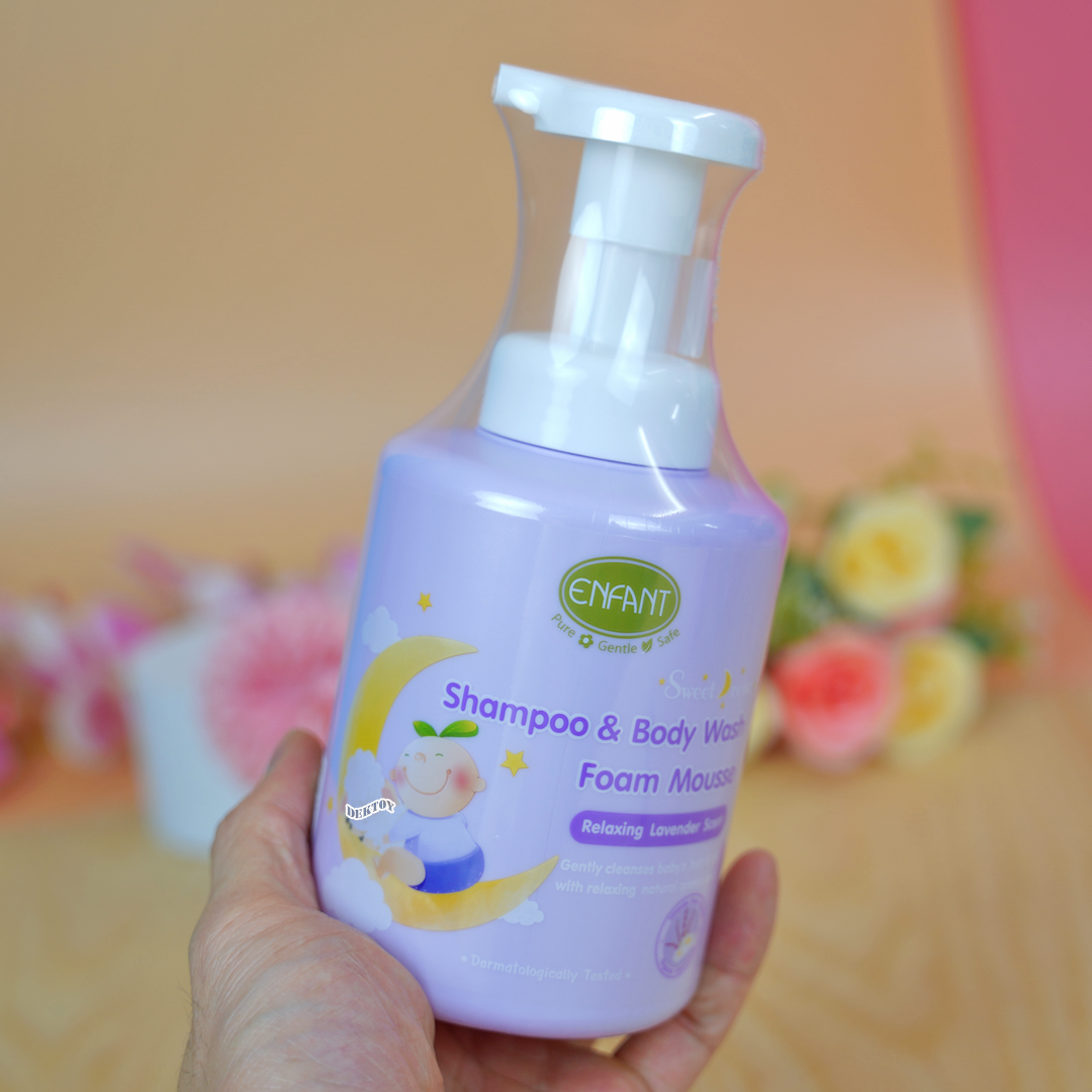 Enfant อองฟองต์สีม่วง Sweet Dream อองฟองต์ สวีท ดรีม แชมพู แอนด์ บอดี้ วอช โฟม มูส 400 มล.