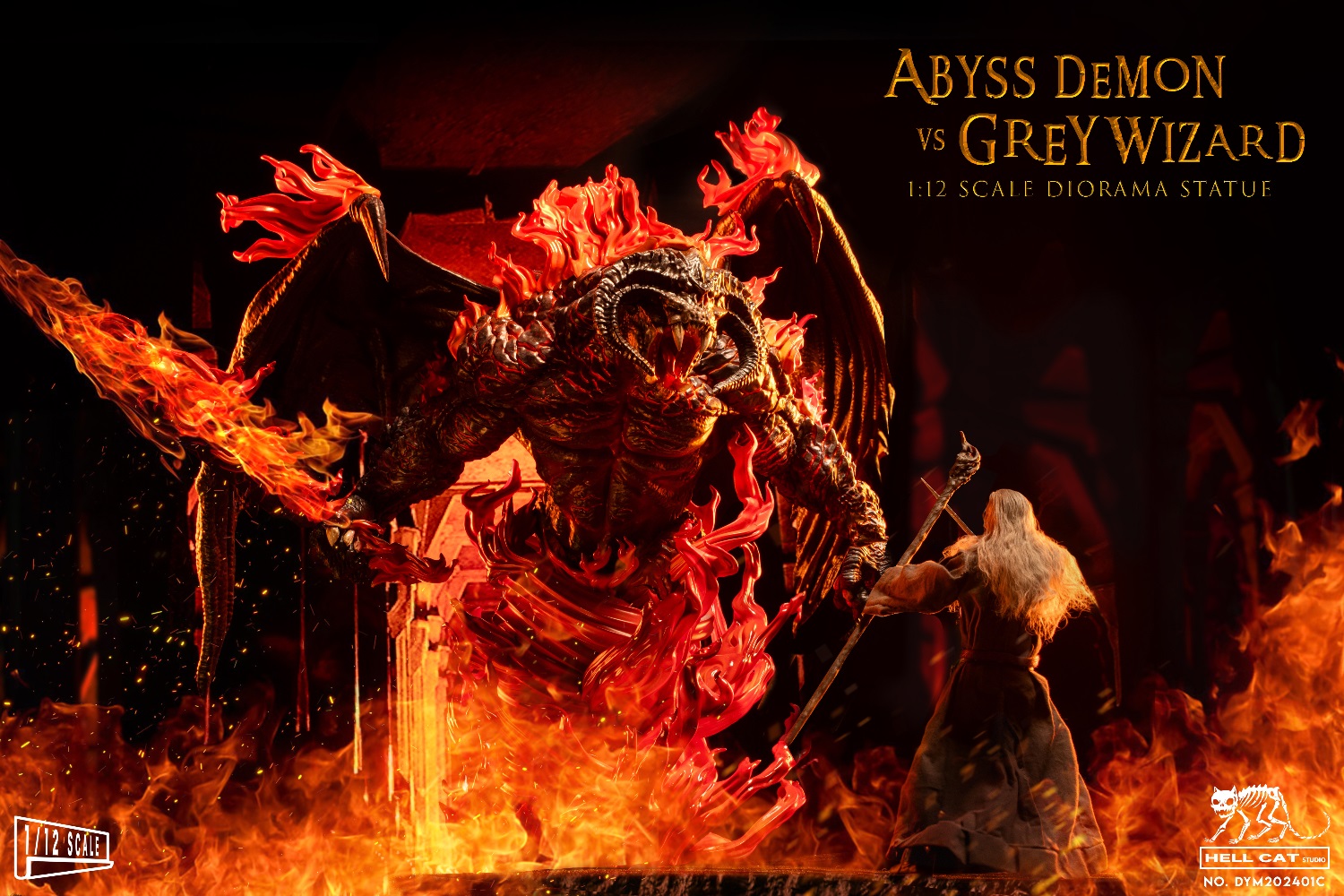 [สั่งจอง] Hell Cat New 1/12 : Grey Wizard vs Abyss Demon Diorama