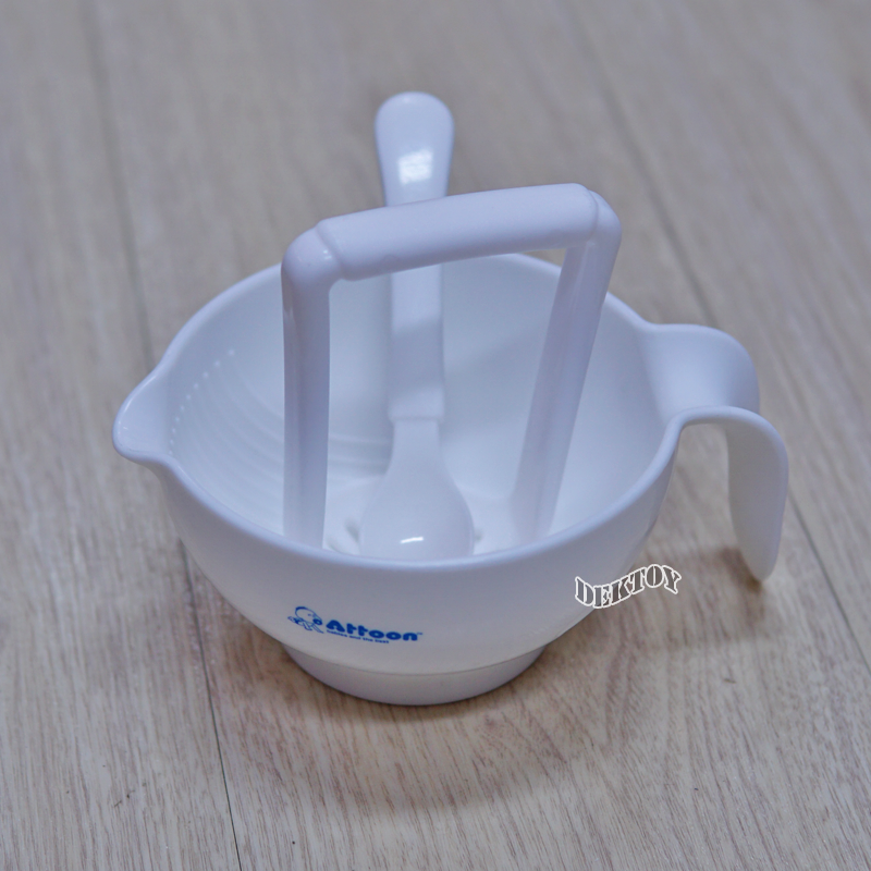 Attoon แอทตูน ชุดชามบดอาหารเด็ก 2 Action พร้อมช้อน
