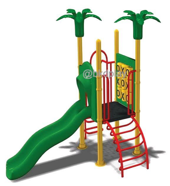 เครื่องเล่นสนามกลางแจ้ง ชุดเครื่องเล่นเด็ก BA-33 มี 1 รางสไลเดอร์, บาร์ไต่ 1,ชุดเกม XO 1ชุด ,ครุภัณฑ์สนามเด็กเล่น,งบสพฐ,outdoor Playground,ผลิตในไทย