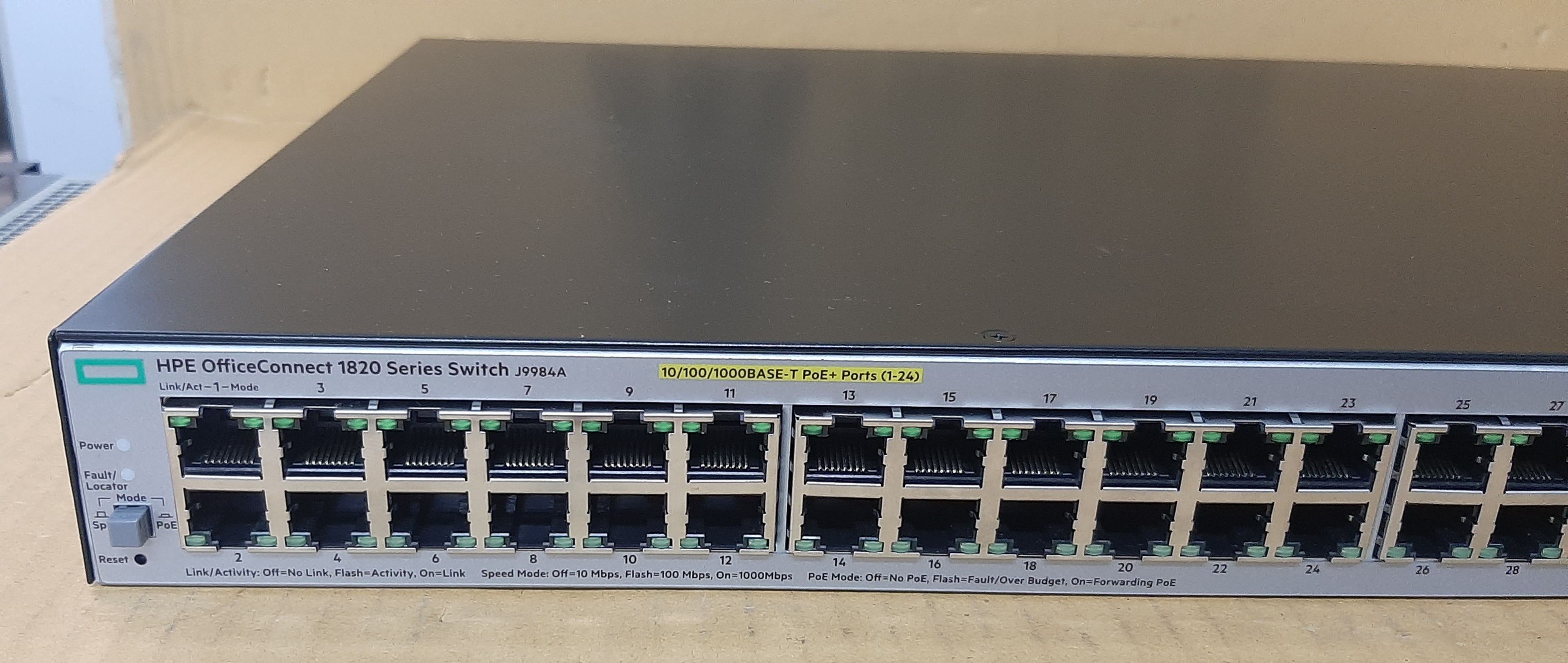 สวิตช์สินค้ามือสอง สภาพดี HPE OfficeConnect 1820-48G-PoE+ (J9984A) ประกันร้าน 1 เดือน