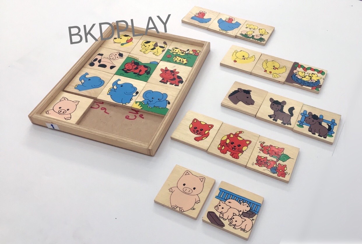 เกมจับคู่สัญลักษณ์แม่-ลูก ชุดสัตว์เลี้ยง , ของเล่นไม้, ของเล่นเสริมพัฒนาการ, ของเล่นเด็กอนุบาล, สื่อการสอนเด็กอนุบาล
