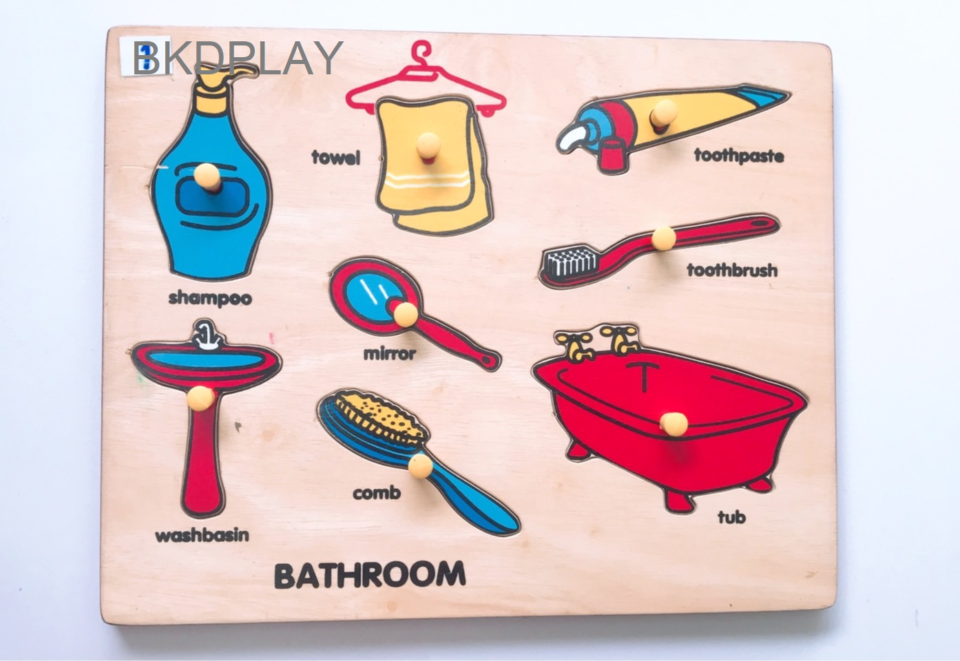 ภาพตัดต่อ ห้องน้ำ กระดานหมุดห้องน้ำ , ของเล่นไม้, ของเล่นเสริมพัฒนาการ, ของเล่นเด็กอนุบาล, สื่อการสอนเด็กอนุบาล