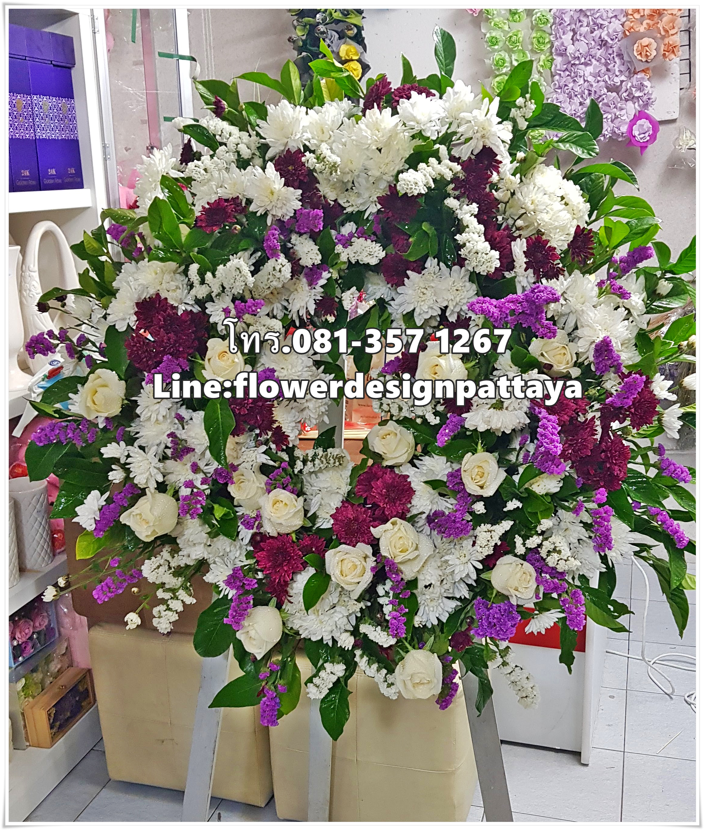 FDW1000-01 พวงหรีดดอกไม้สด