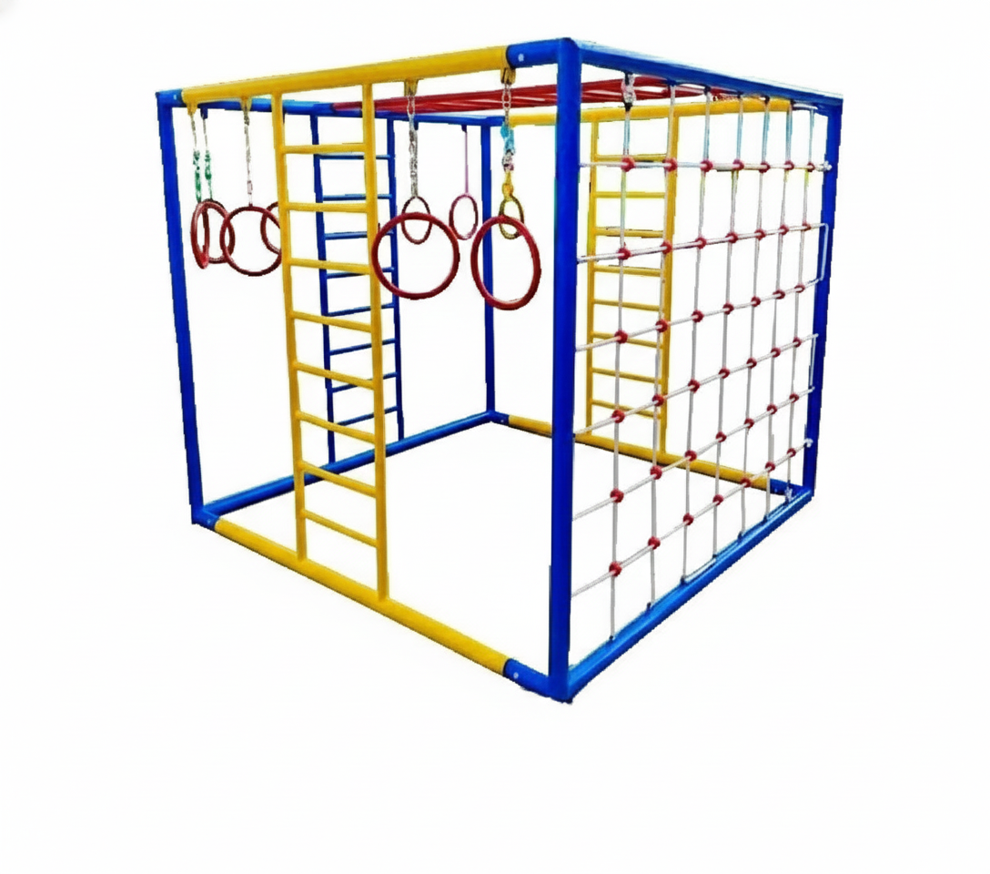 ชุดลูกเต๋า ปีนป่ายรวมA พร้อมบาร์โหน บาร์ไต่ ปีนป่ายเชือก เครื่องเล่นสนามเหล็ก เครื่องเล่นสนามกลางแจ้ง OutdoorPlayground