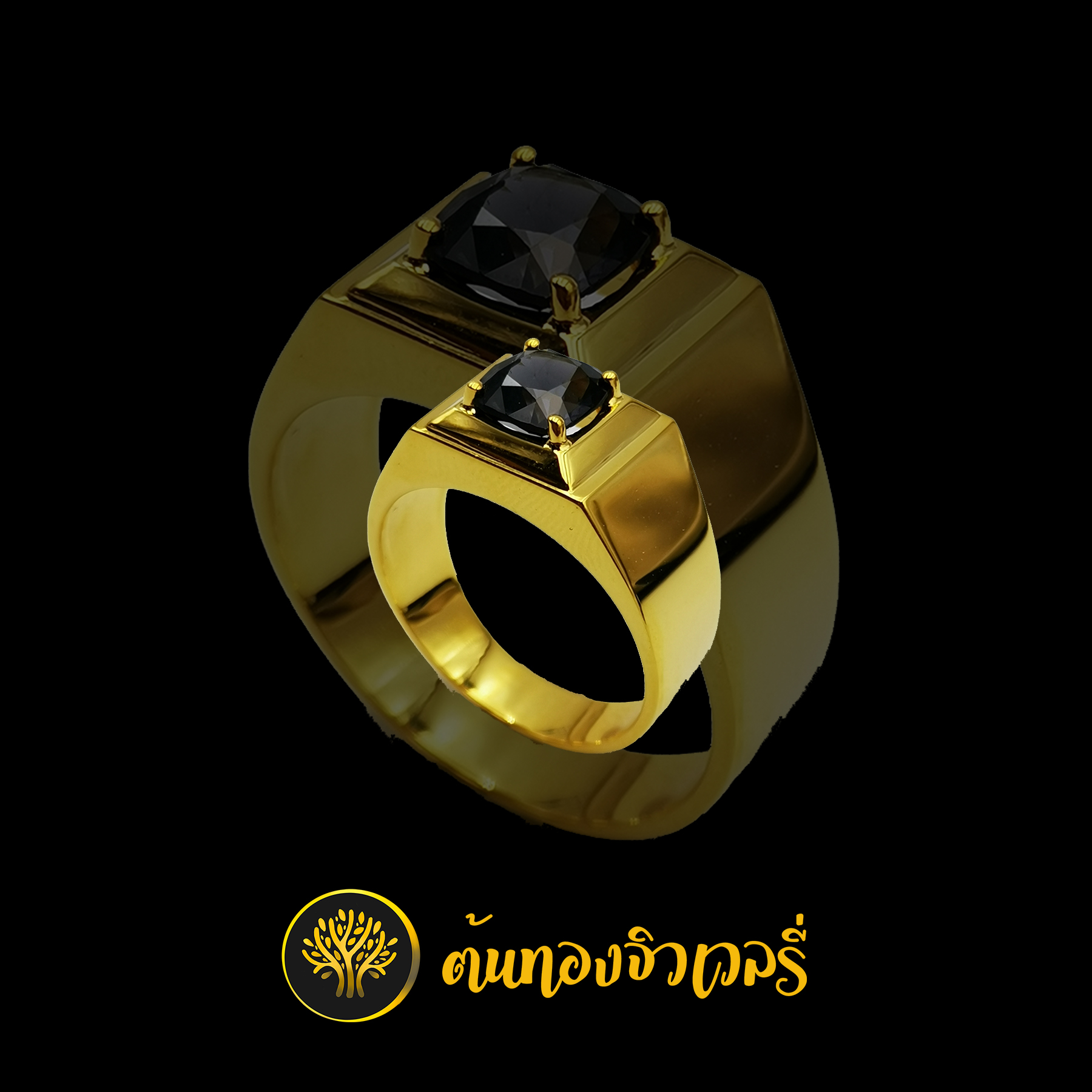 แหวนชาย พลอยนิล เรียบๆ เนียนๆ งานดีจัดๆ