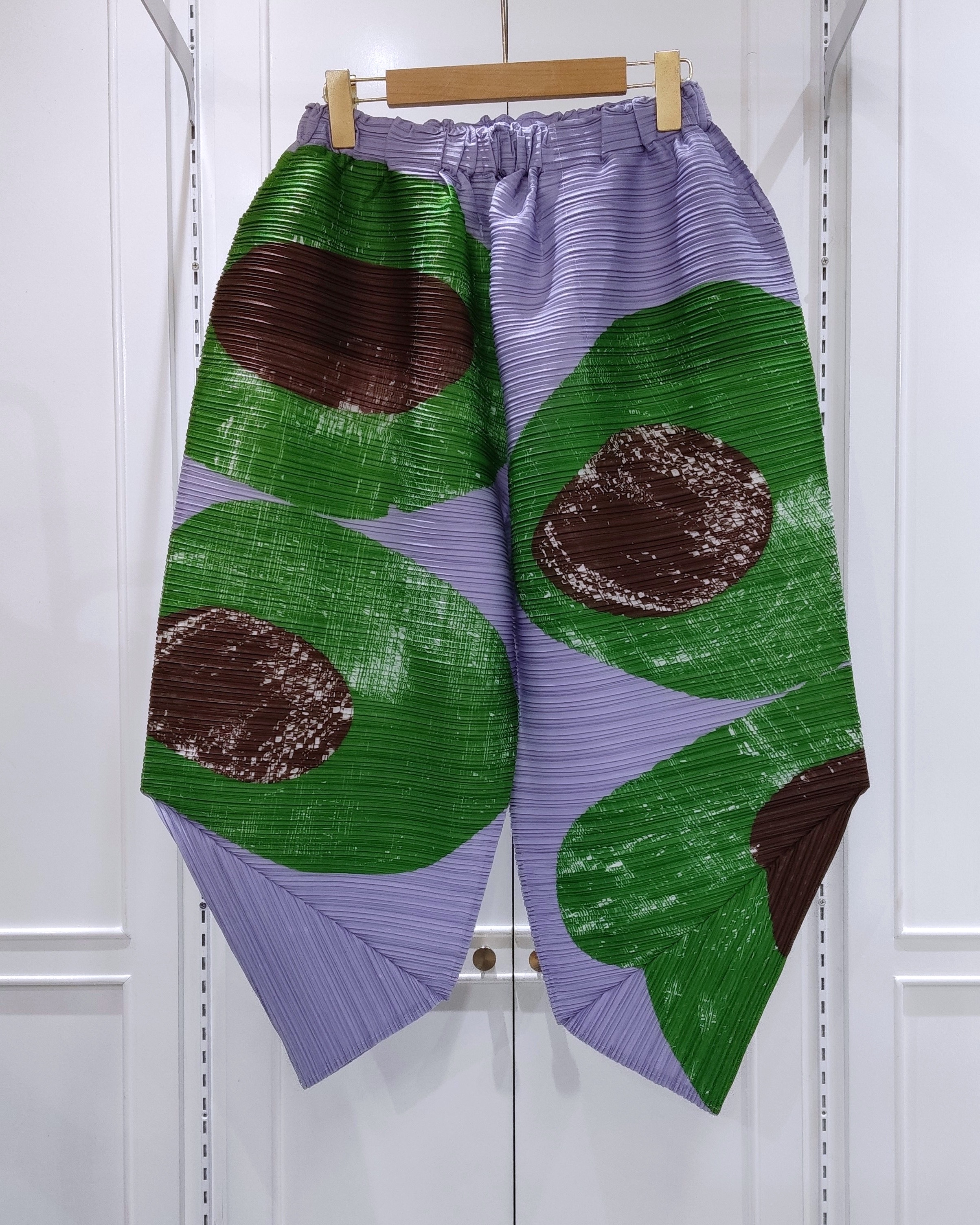 2MUAY รุ่น CX22305 กางเกงพลีทคุณภาพ PRINTED ANGLE PLEATED PANTS 6 สี FREE SIZE