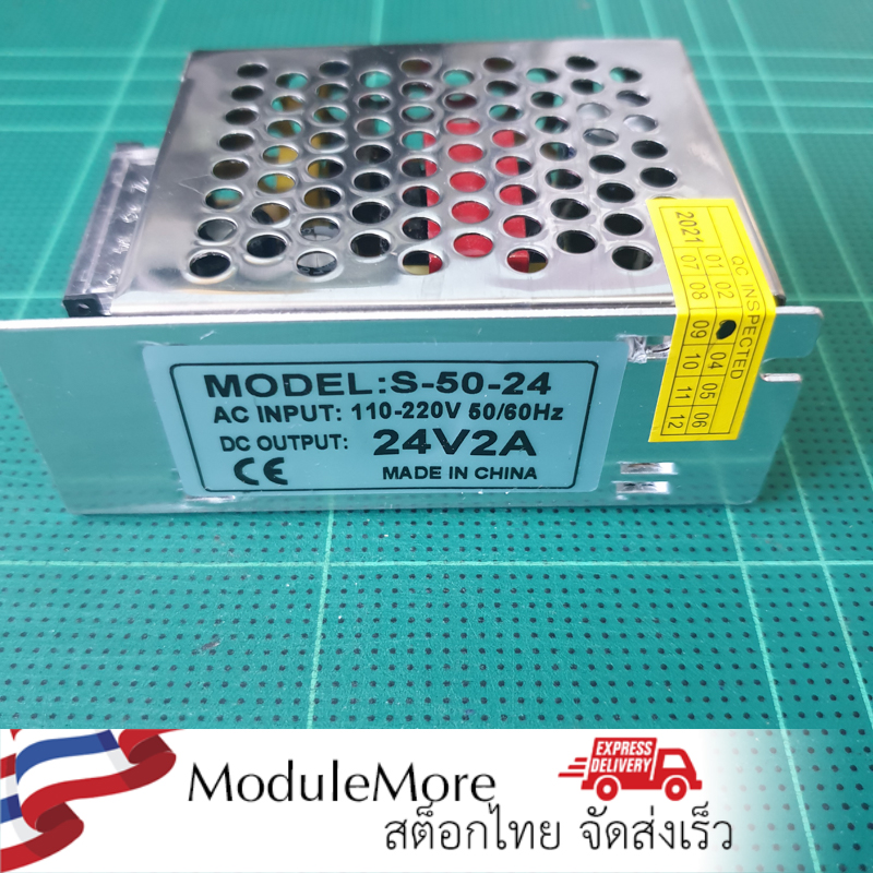 24V 2A สวิทชิ่งเพาเวอร์ซัพพลาย Switching Power supply ( 220v ac to 24v dc) switching power supply 24V2A S-50-24