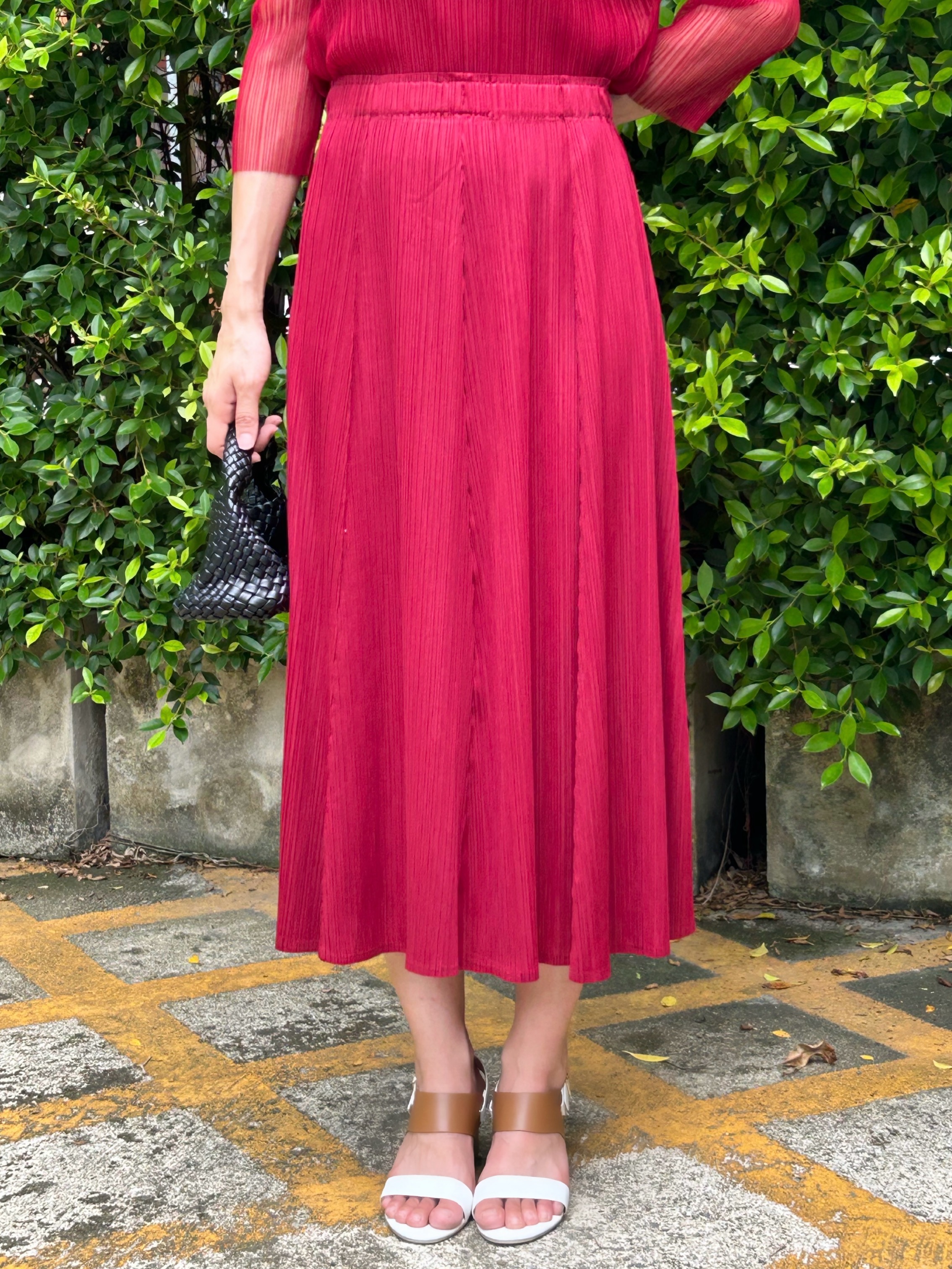 ปรับราคาลง20%!! ยาว 32.5นิ้ว! 2MUAY รุ่น GJO1190 กระโปรงพลีทคุณภาพ FLARE PLEATED SKIRT 8 สี FREE SIZE